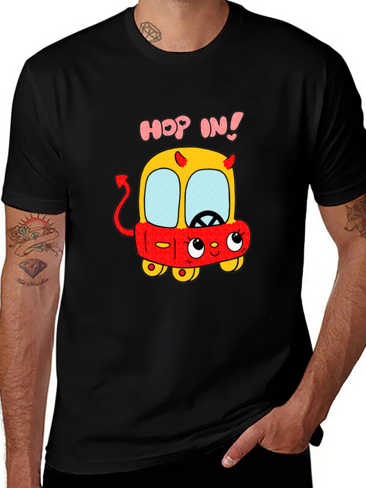 Funny Cartoon Devil Car T-Shirt - Hop In!