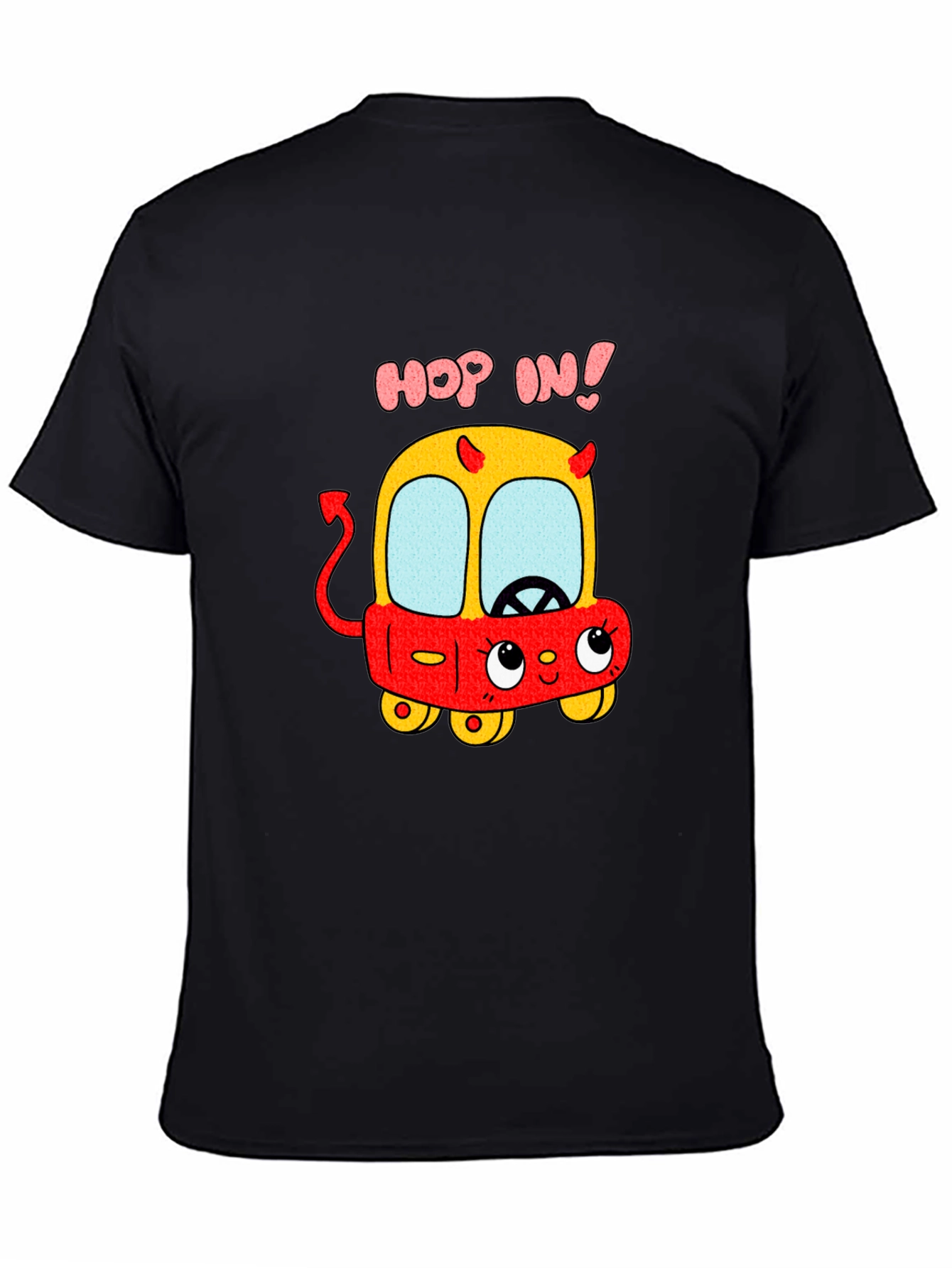Funny Cartoon Devil Car T-Shirt - Hop In!