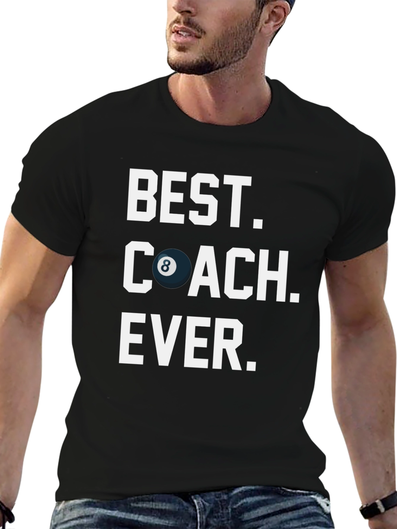 Best Coach Ever - 8 Ball Graphic T-Shirt