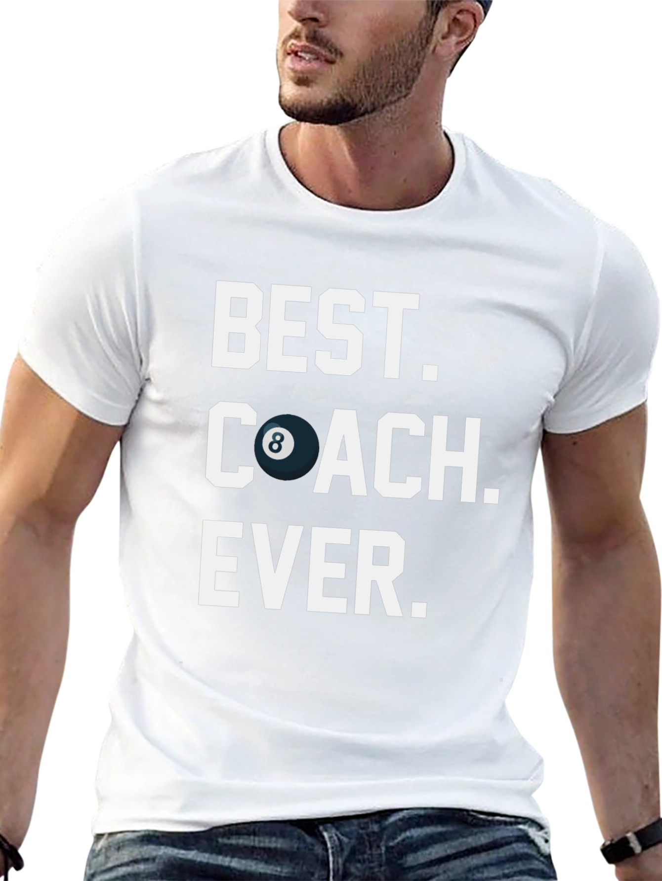 Best Coach Ever - 8 Ball Graphic T-Shirt
