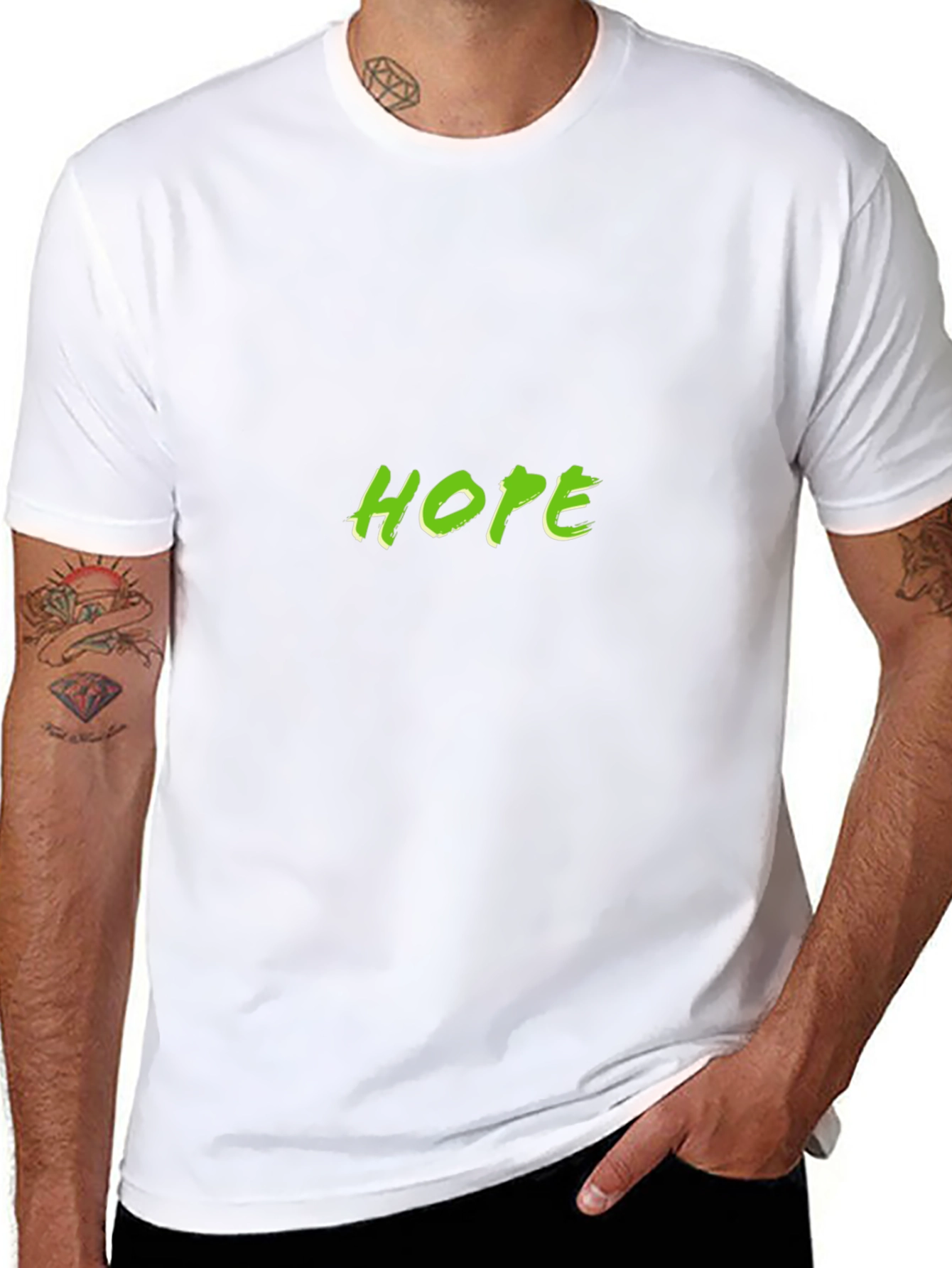 Hope Graphic Tee - Black Cotton Blend T-Shirt