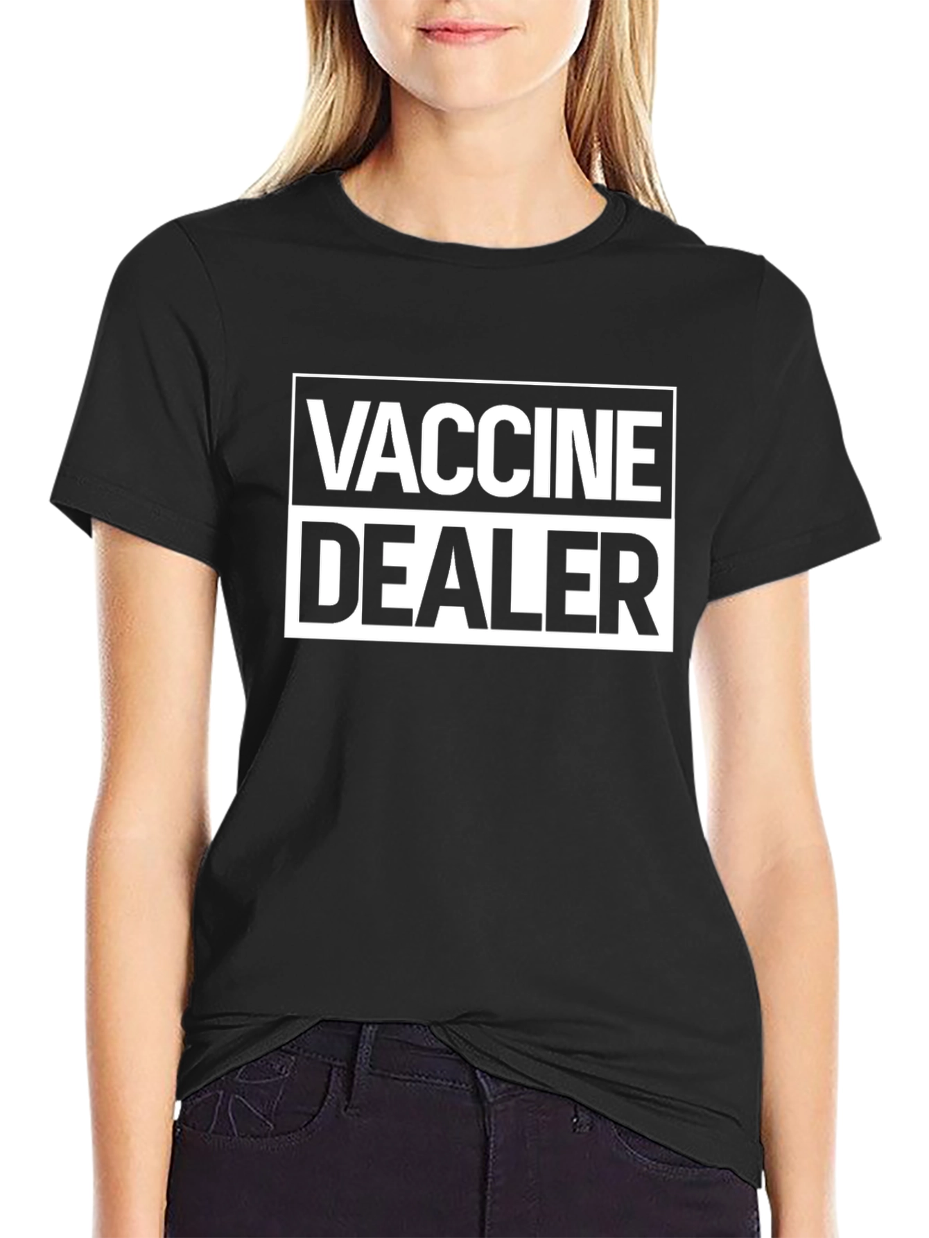 Vaccine Dealer Black Graphic T-Shirt