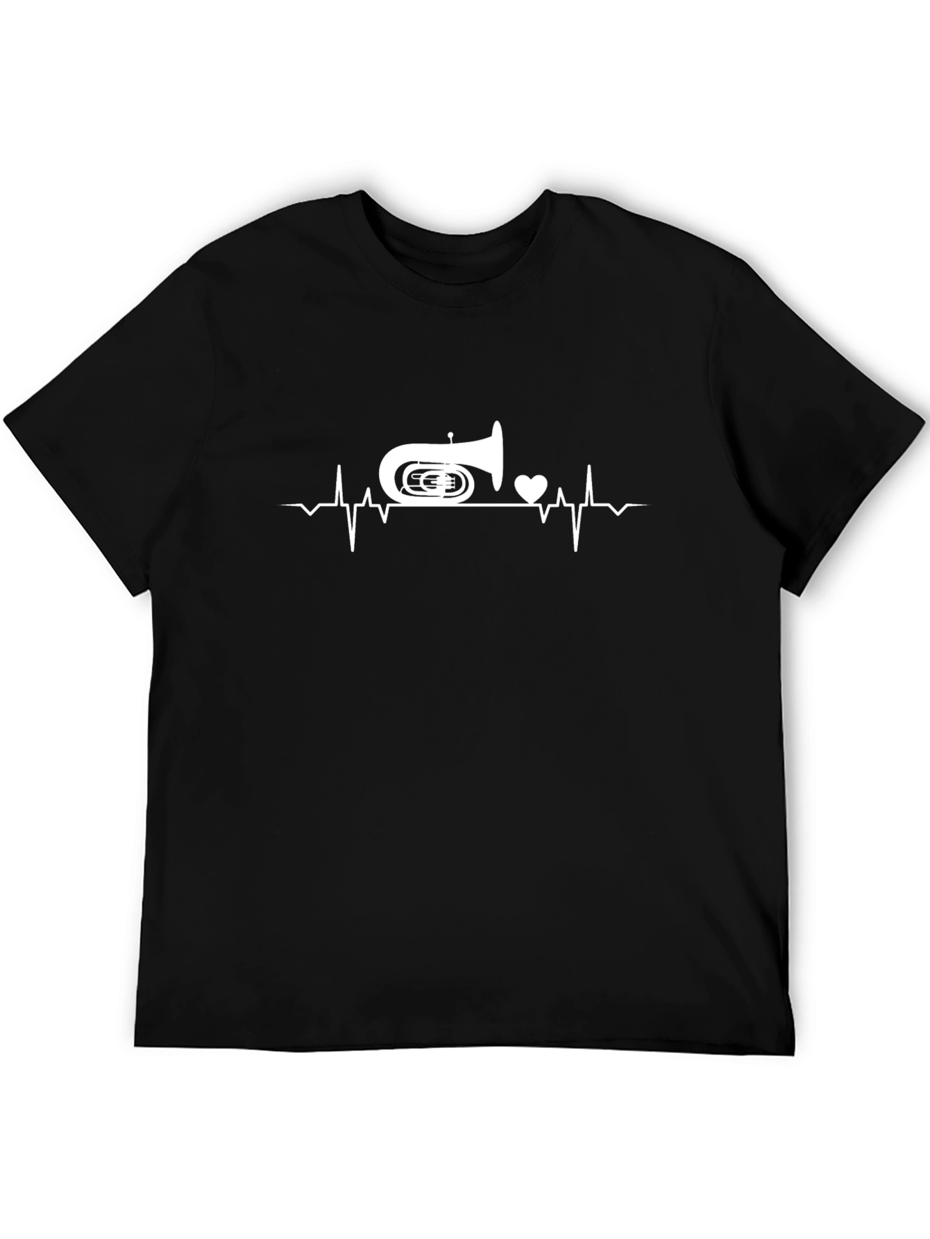 Tuba Heartbeat Graphic Tee - Music Lover Shirt