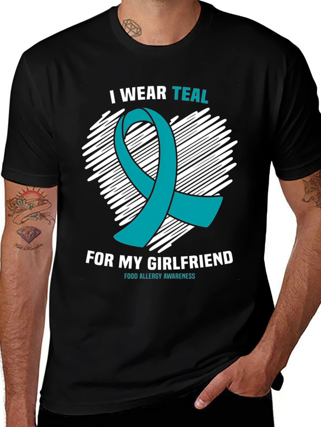 Teal Ribbon Food Allergy Awareness T-Shirt