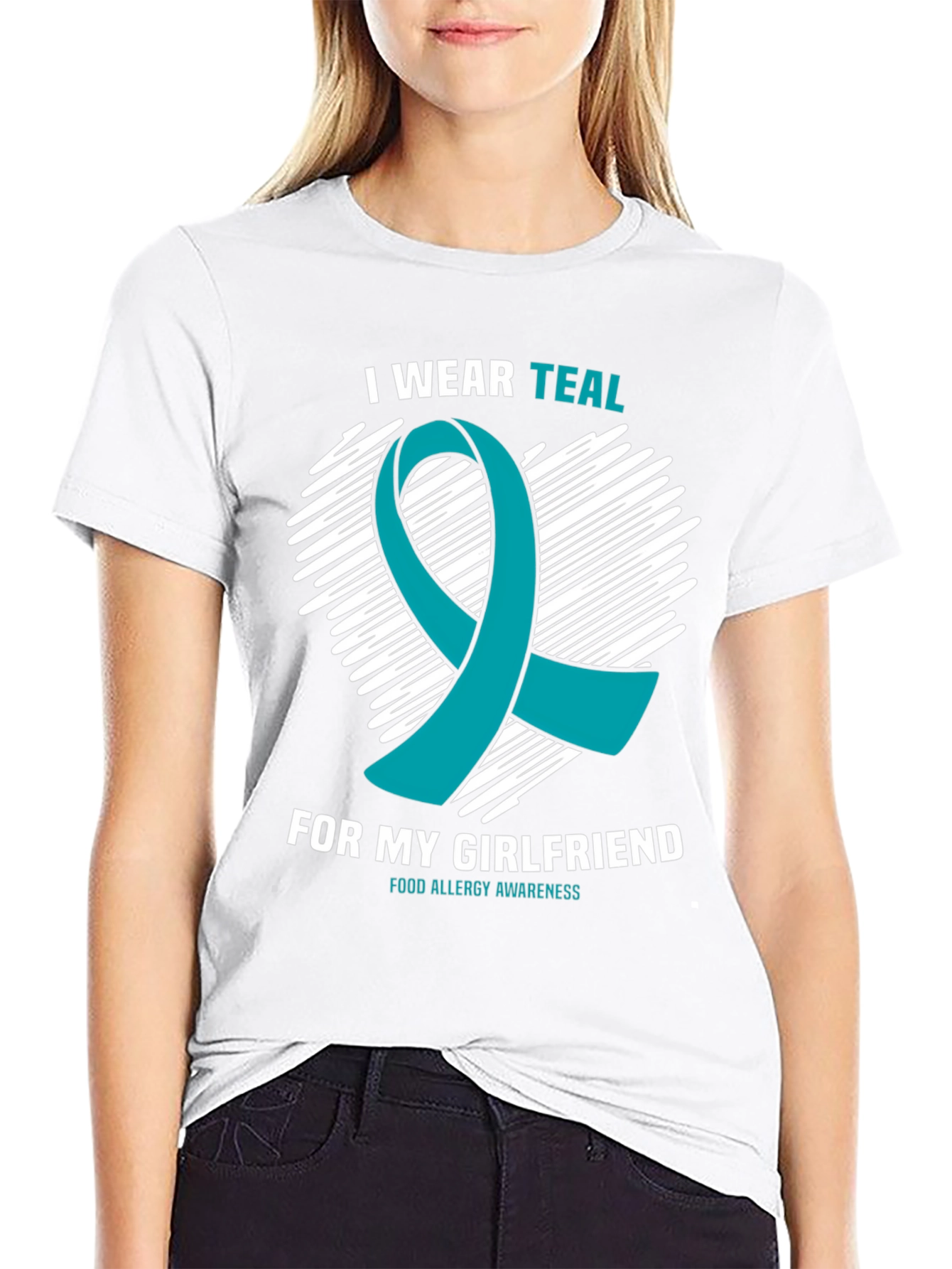 Teal Ribbon Food Allergy Awareness T-Shirt