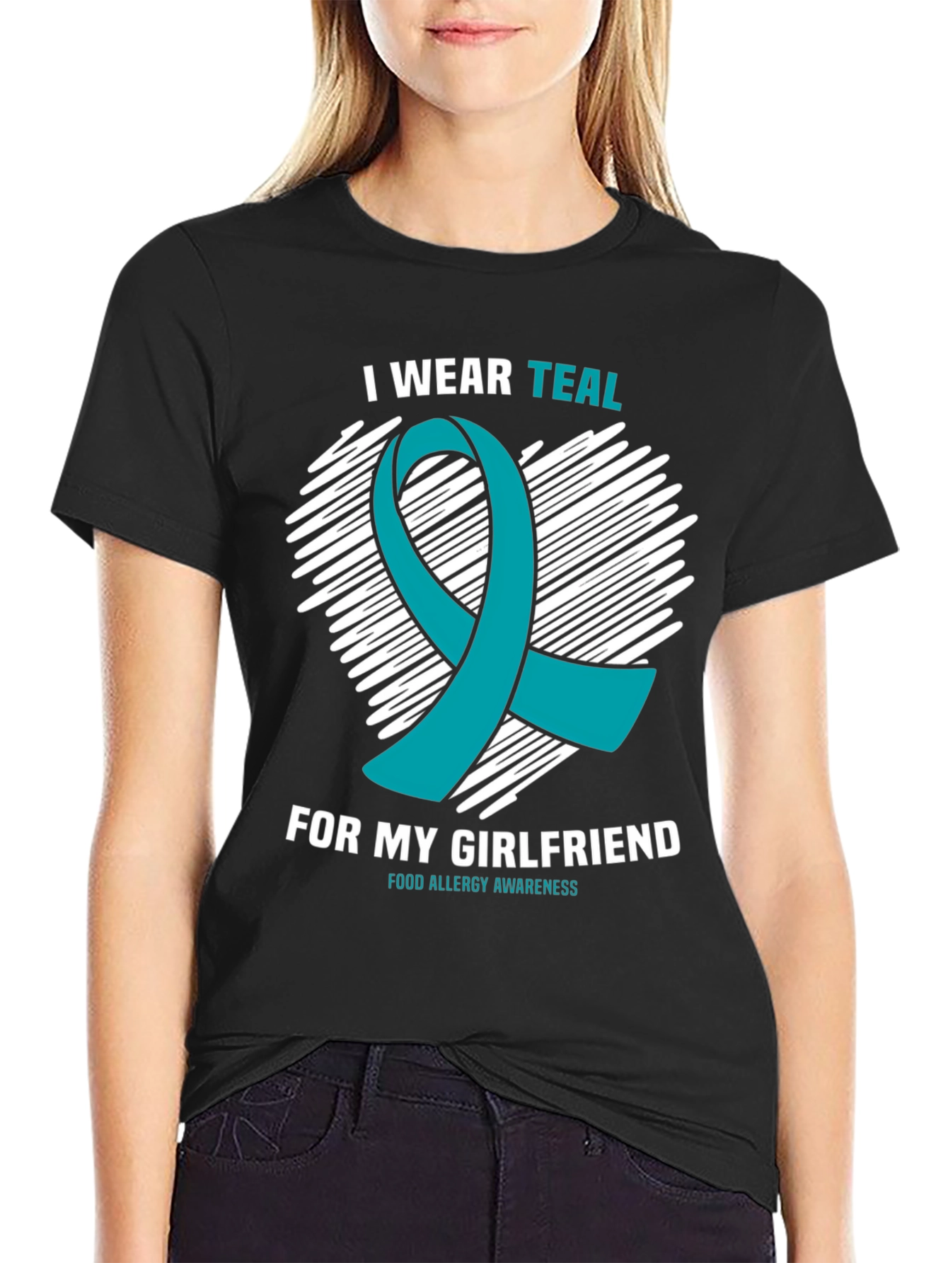 Teal Ribbon Food Allergy Awareness T-Shirt
