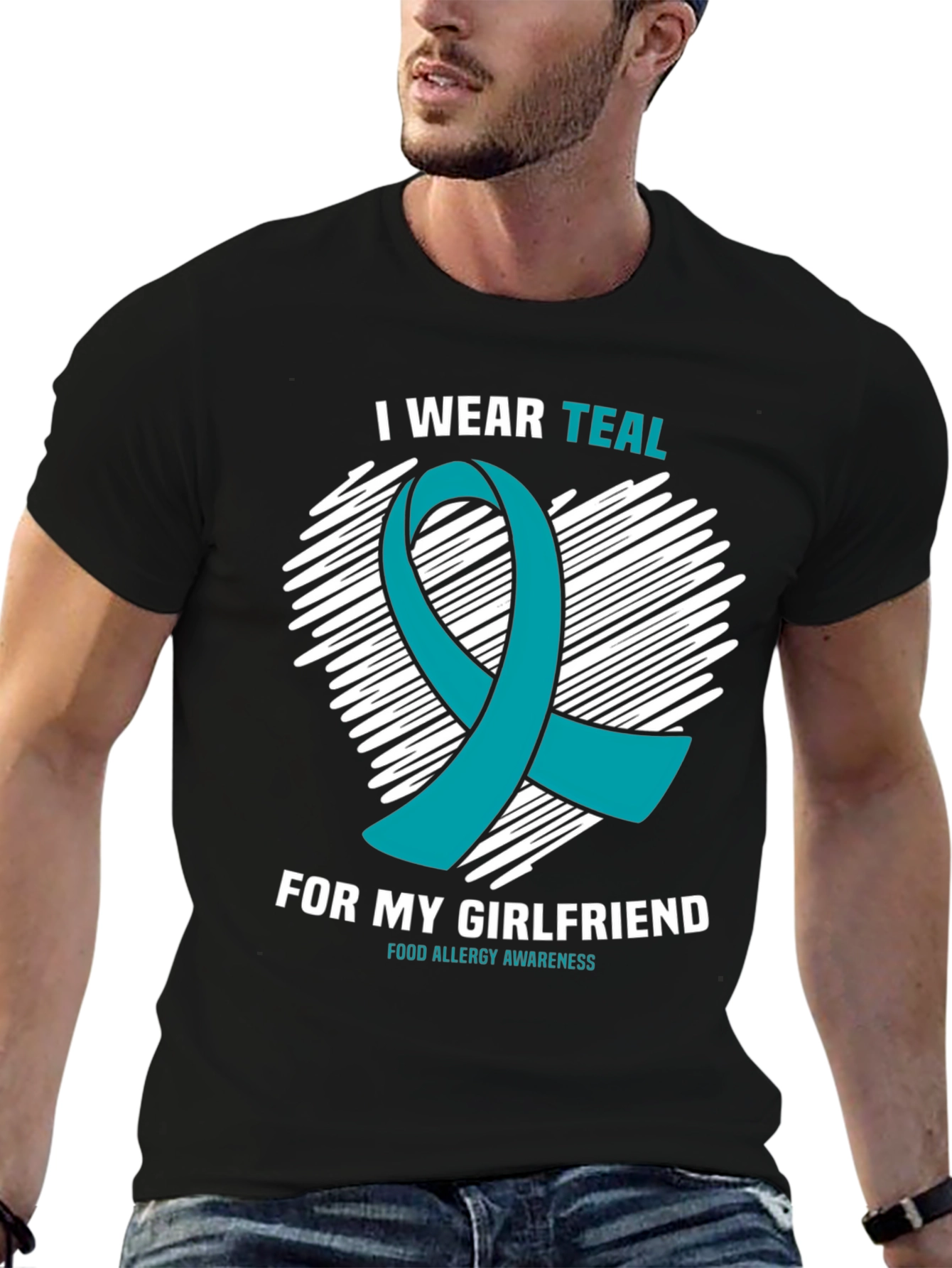 Teal Ribbon Food Allergy Awareness T-Shirt