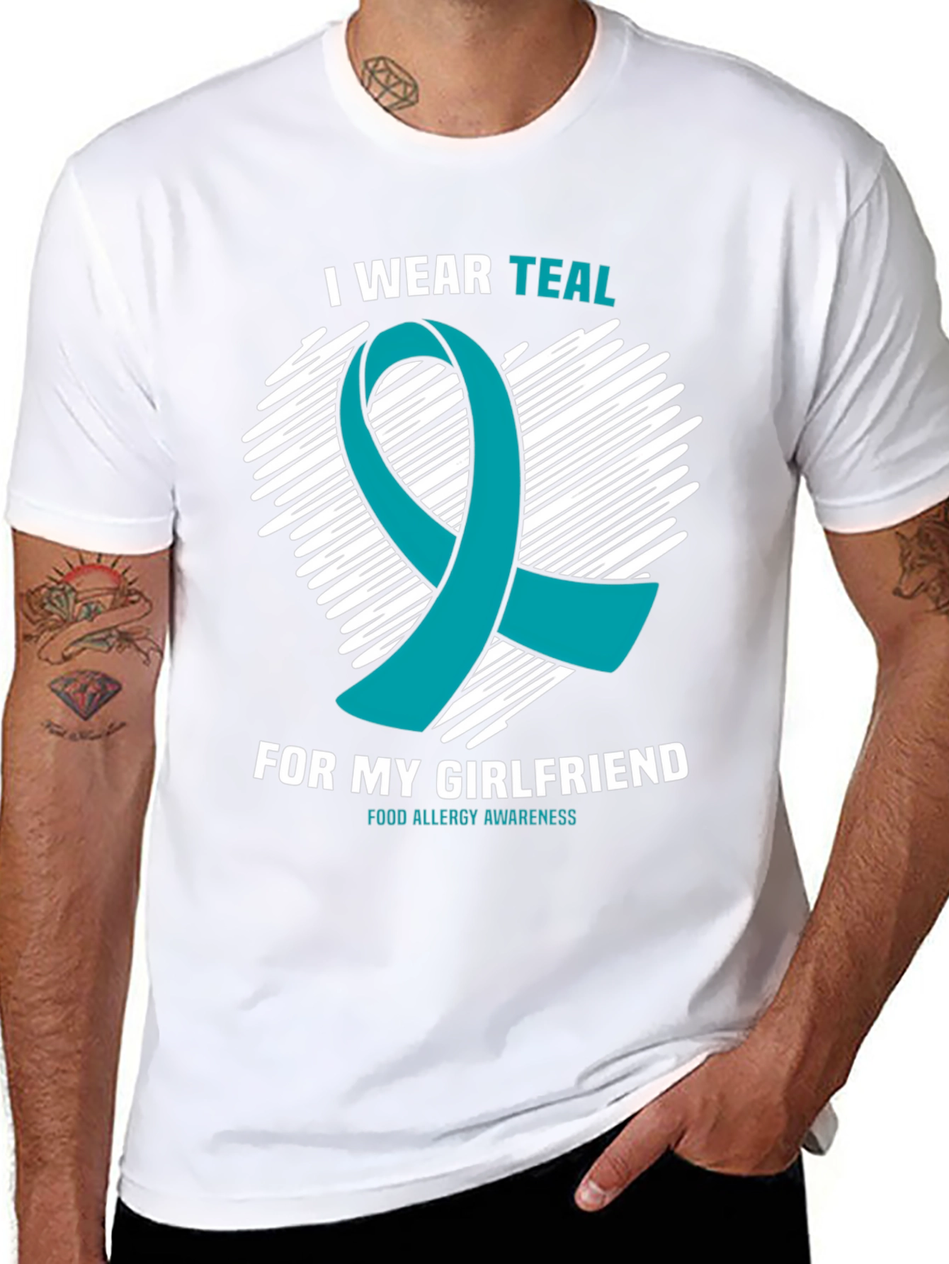 Teal Ribbon Food Allergy Awareness T-Shirt