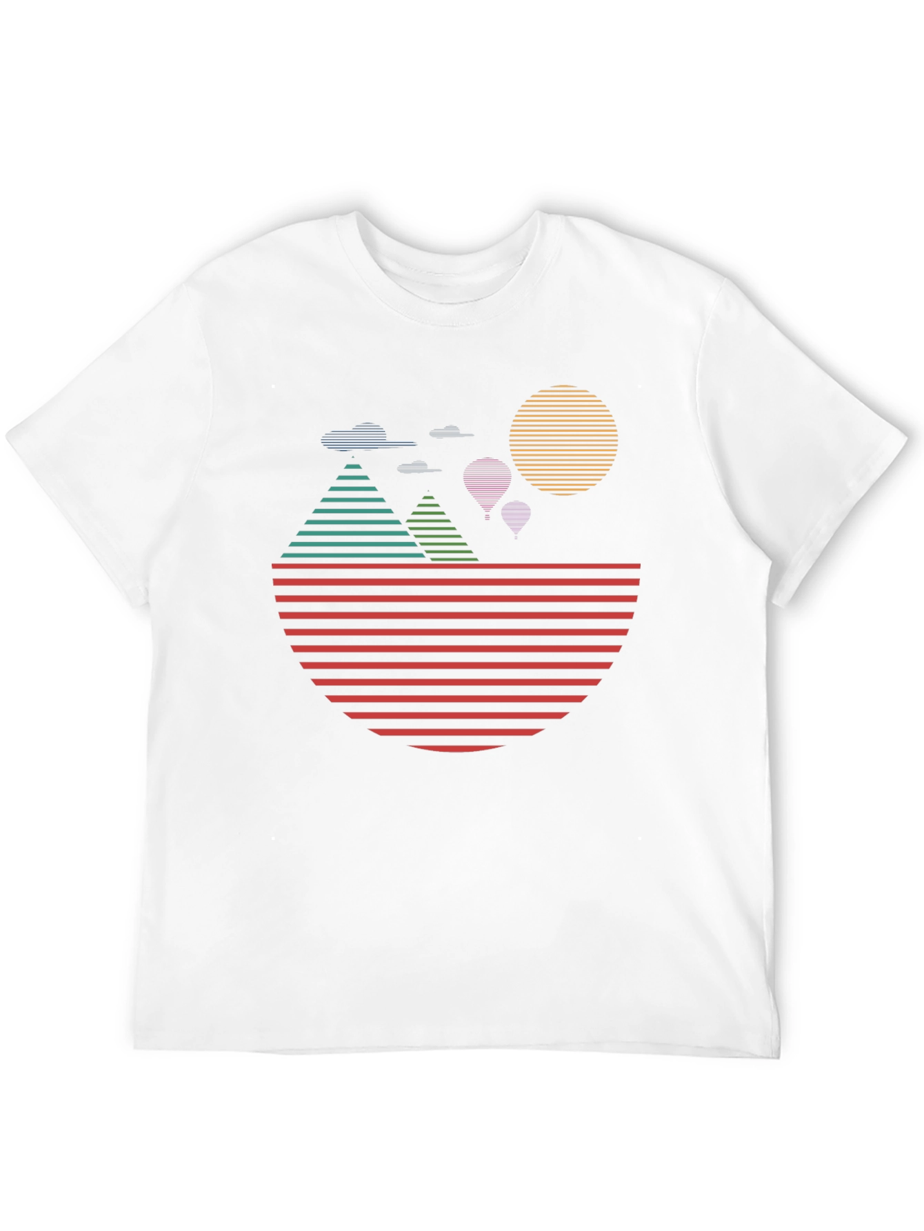 Retro Sunset Landscape Graphic Tee - Black
