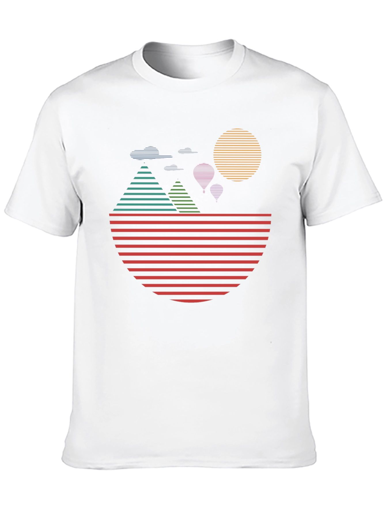 Retro Sunset Landscape Graphic Tee - Black