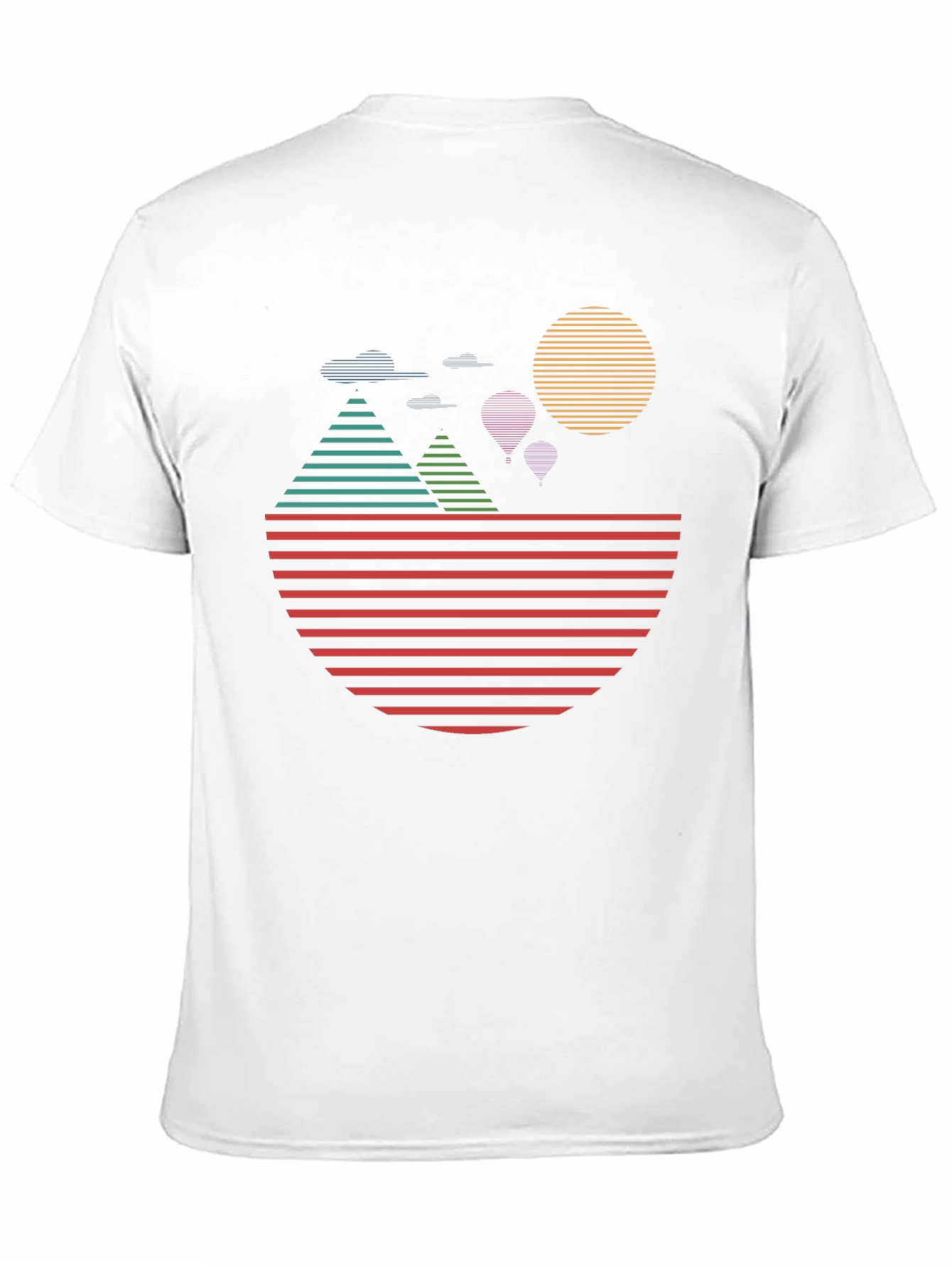 Retro Sunset Landscape Graphic Tee - Black