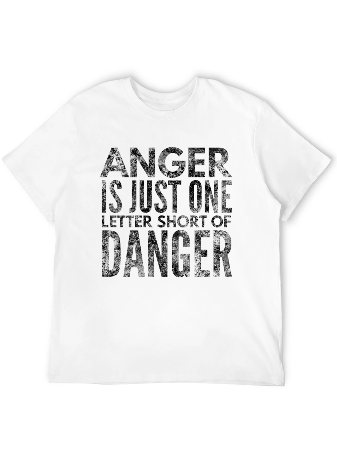 Anger Danger Letter Graphic Print Crew Neck T-Shirt
