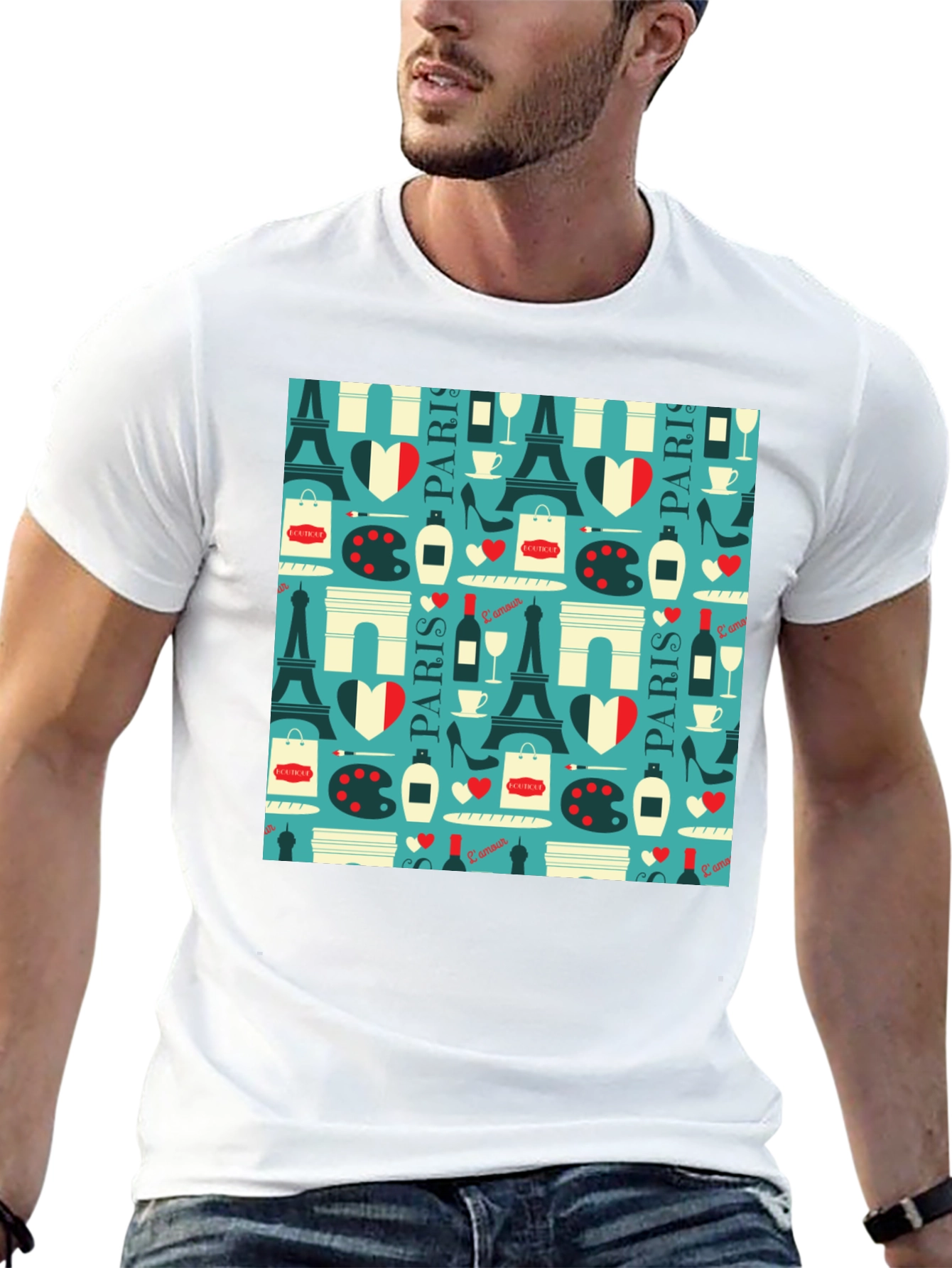 Parisian Print T-Shirt - Eiffel Tower Design