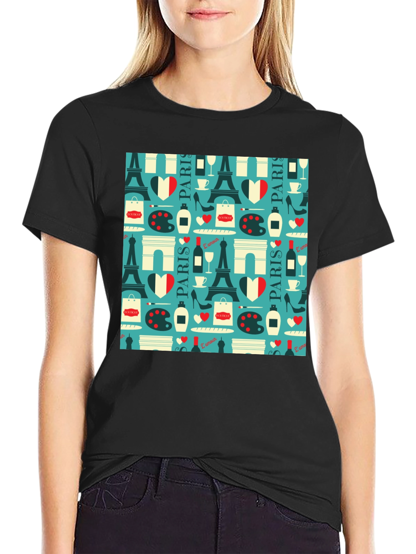 Parisian Print T-Shirt - Eiffel Tower Design
