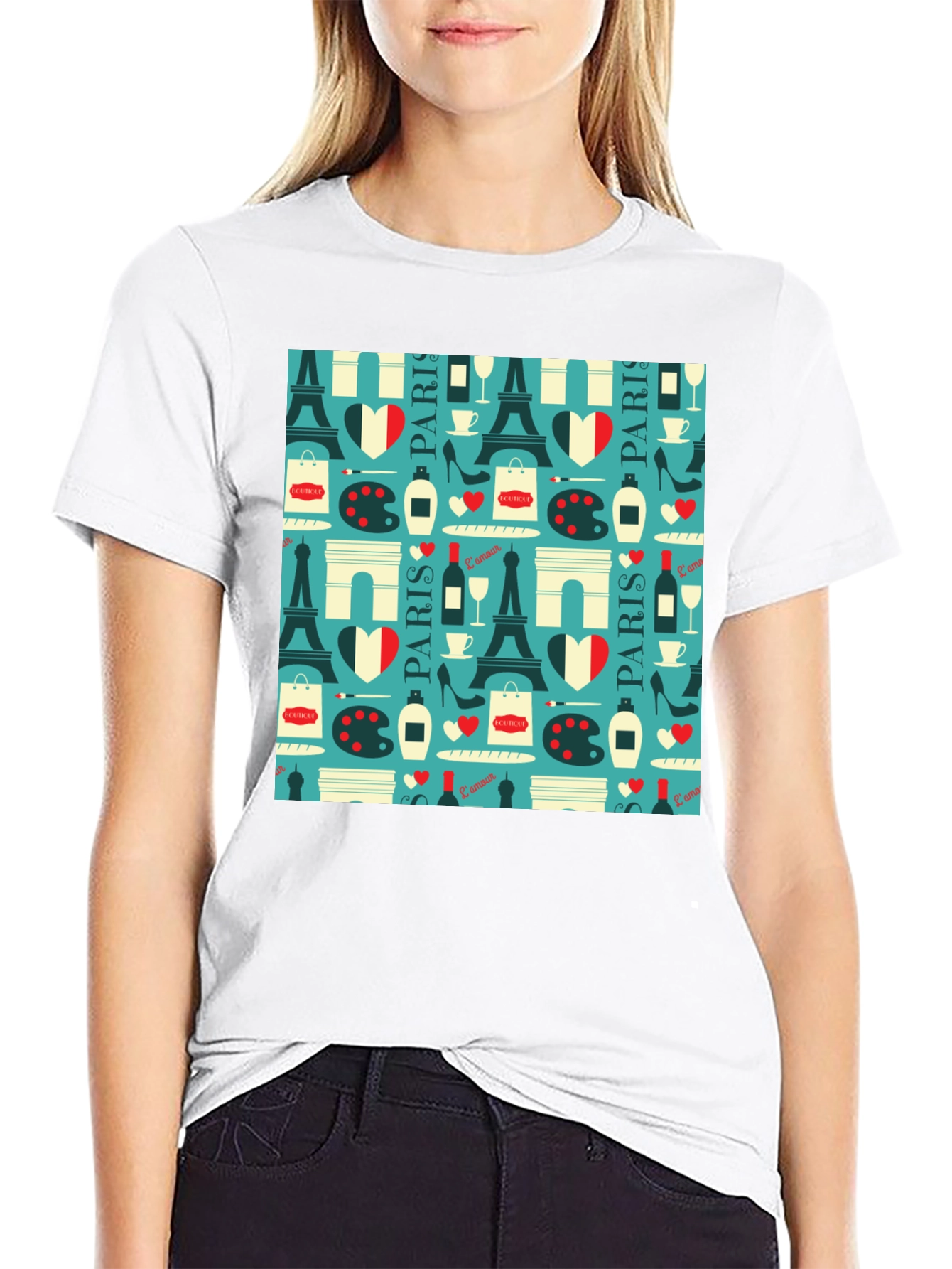 Parisian Print T-Shirt - Eiffel Tower Design