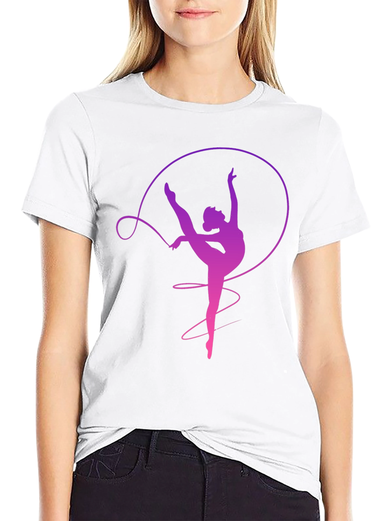 Gymnast Ribbon T-Shirt Dancer Graphic Tee