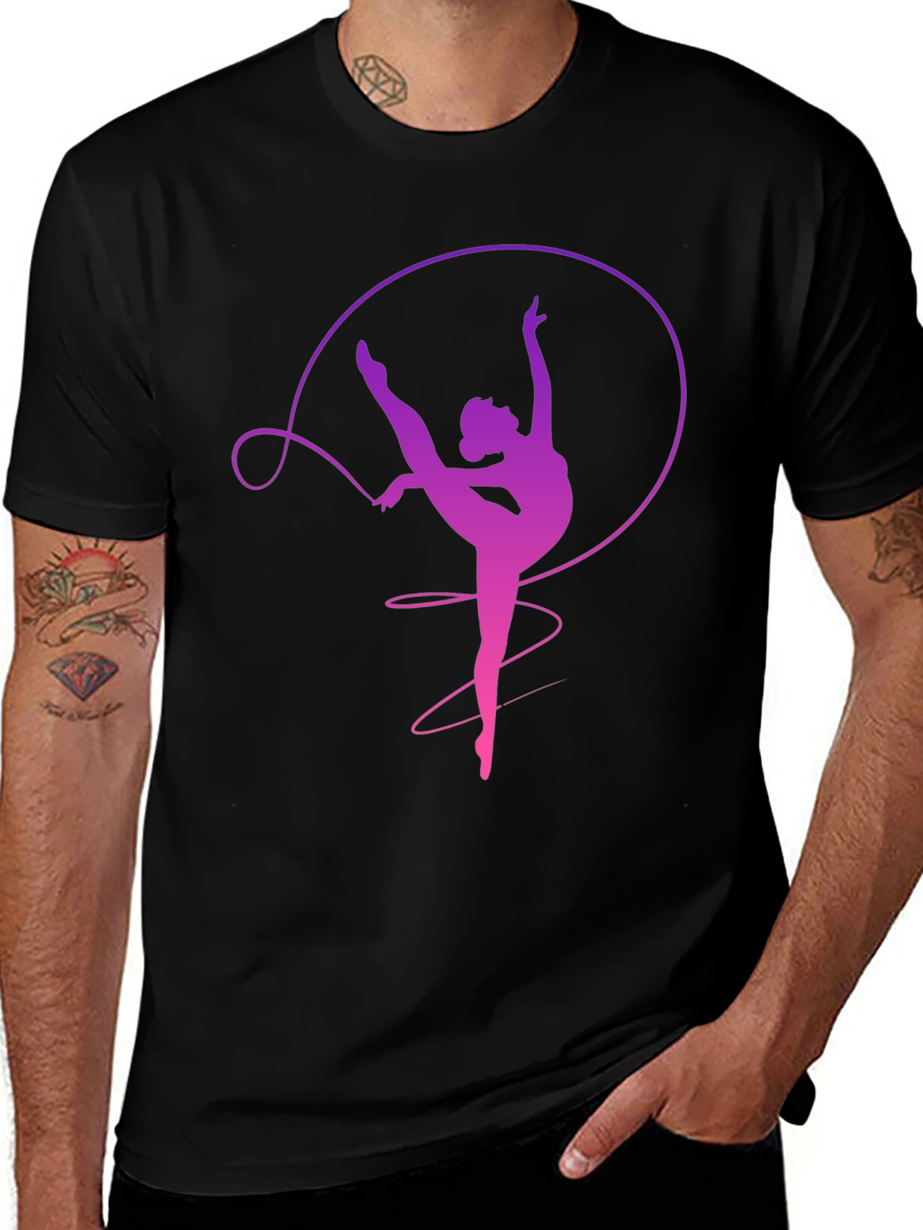 Gymnast Ribbon T-Shirt Dancer Graphic Tee