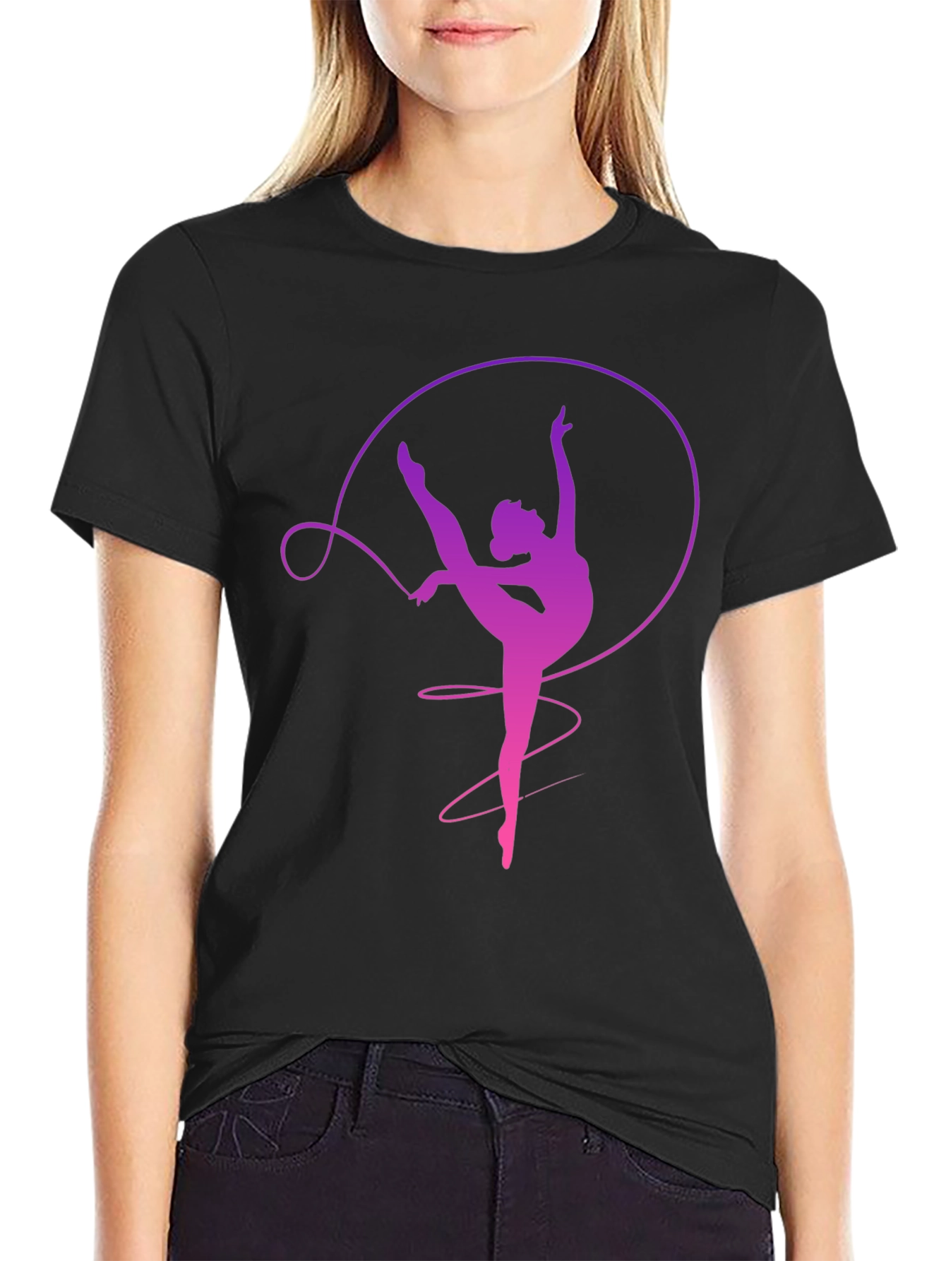 Gymnast Ribbon T-Shirt Dancer Graphic Tee