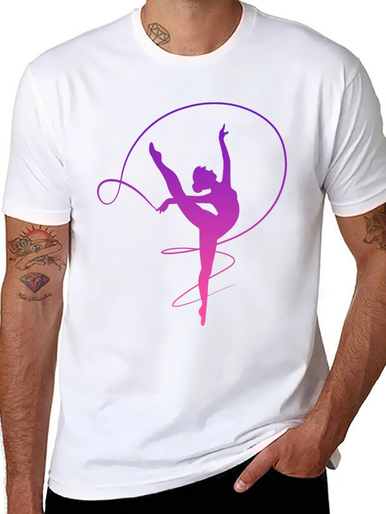 Gymnast Ribbon T-Shirt Dancer Graphic Tee