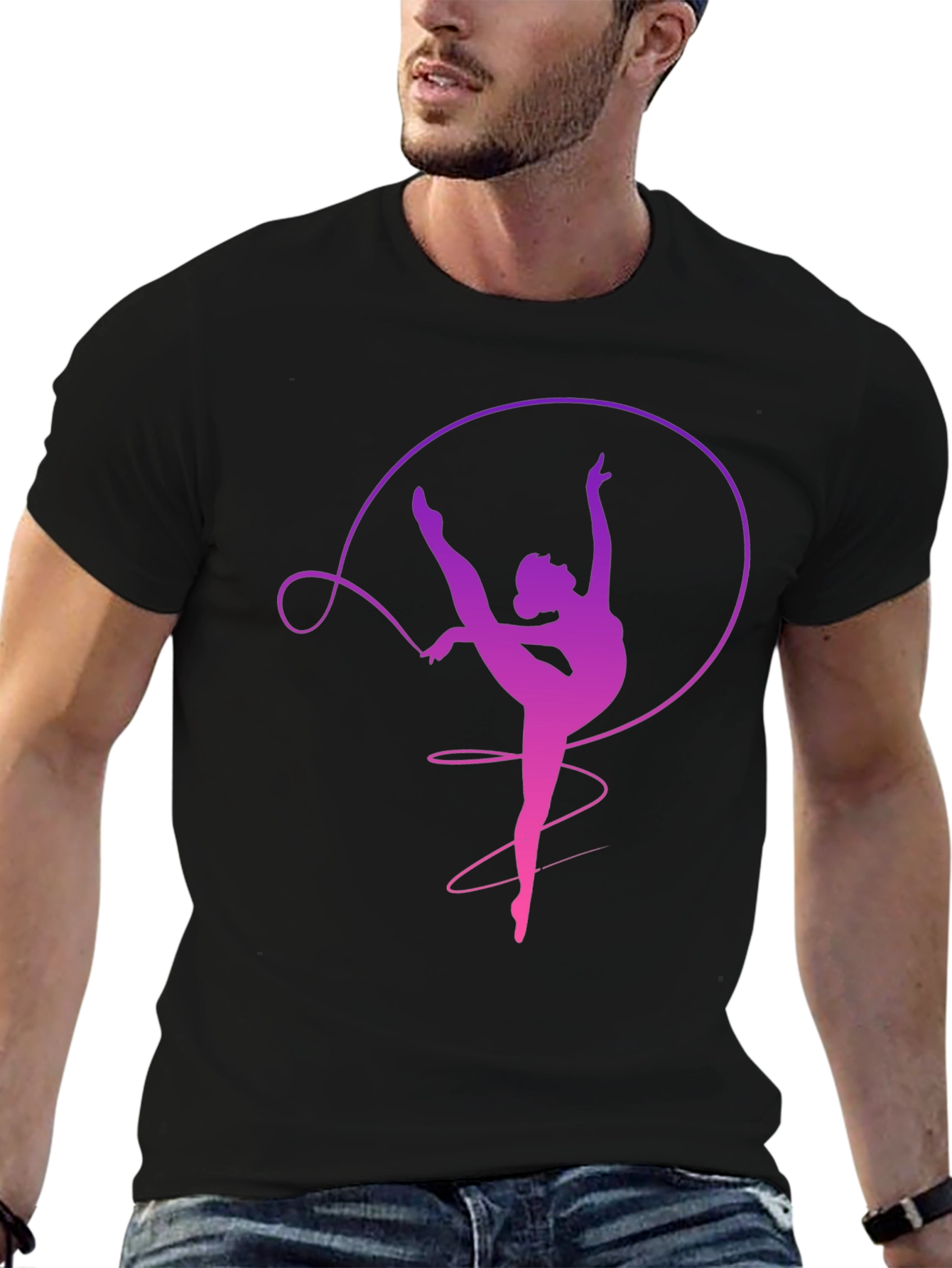 Gymnast Ribbon T-Shirt Dancer Graphic Tee