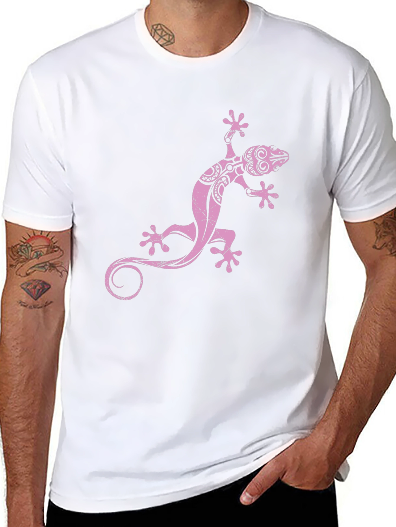 Pink Lizard Graphic T-Shirt