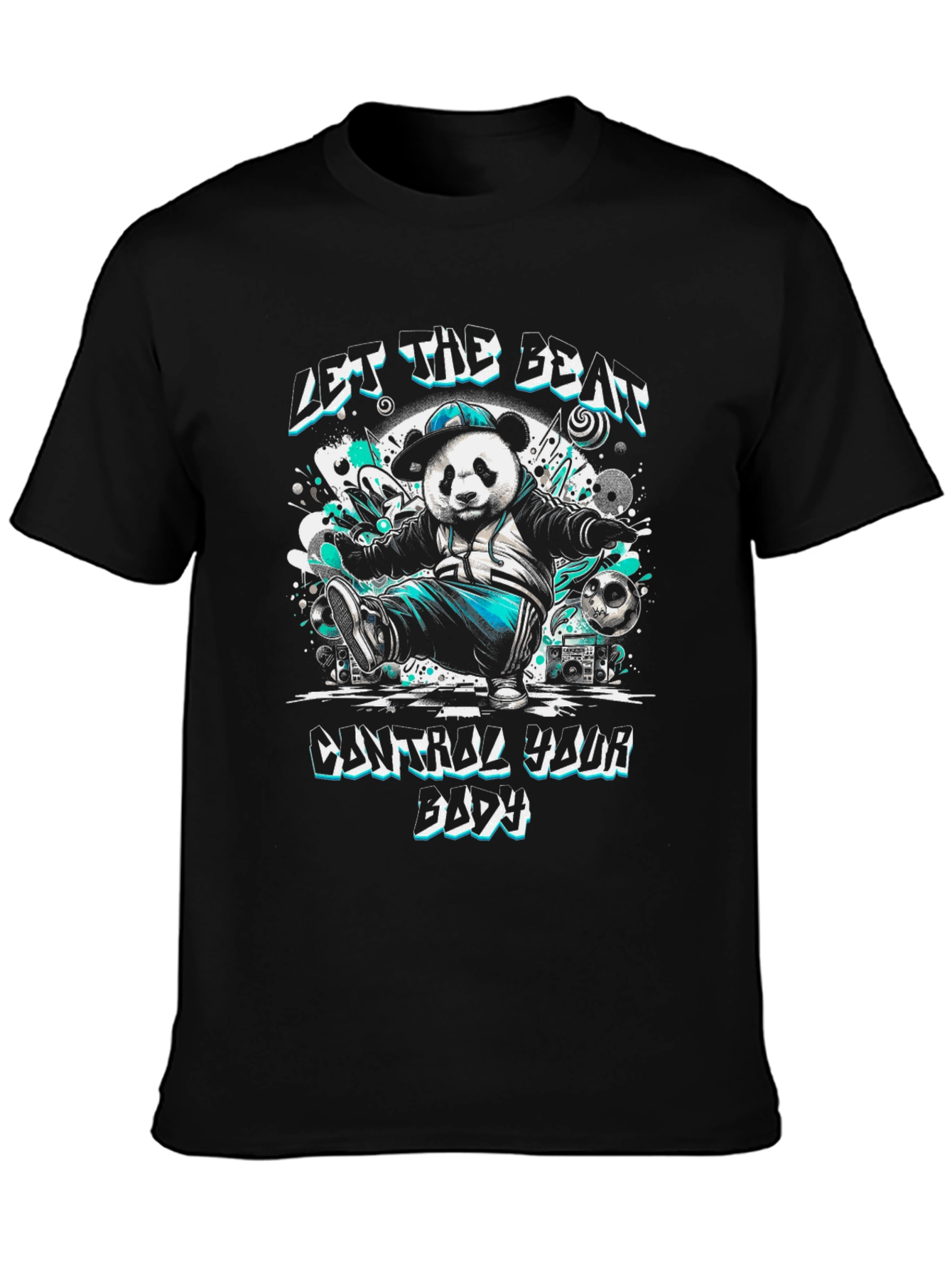 Let The Beat Control Panda Graphic T-Shirt