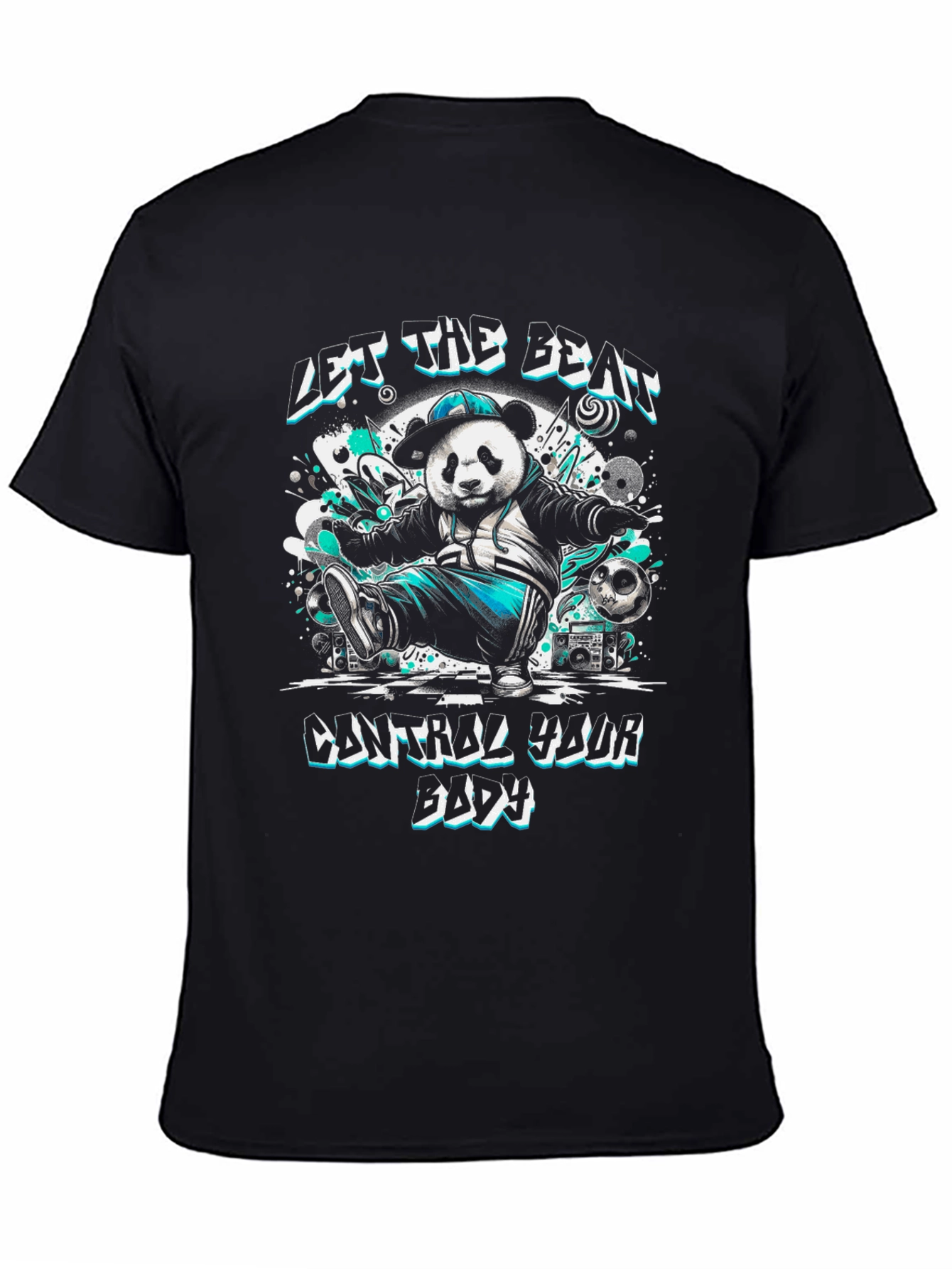 Let The Beat Control Panda Graphic T-Shirt