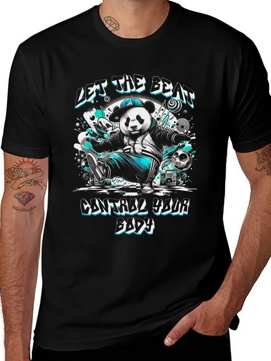 Let The Beat Control Panda Graphic T-Shirt