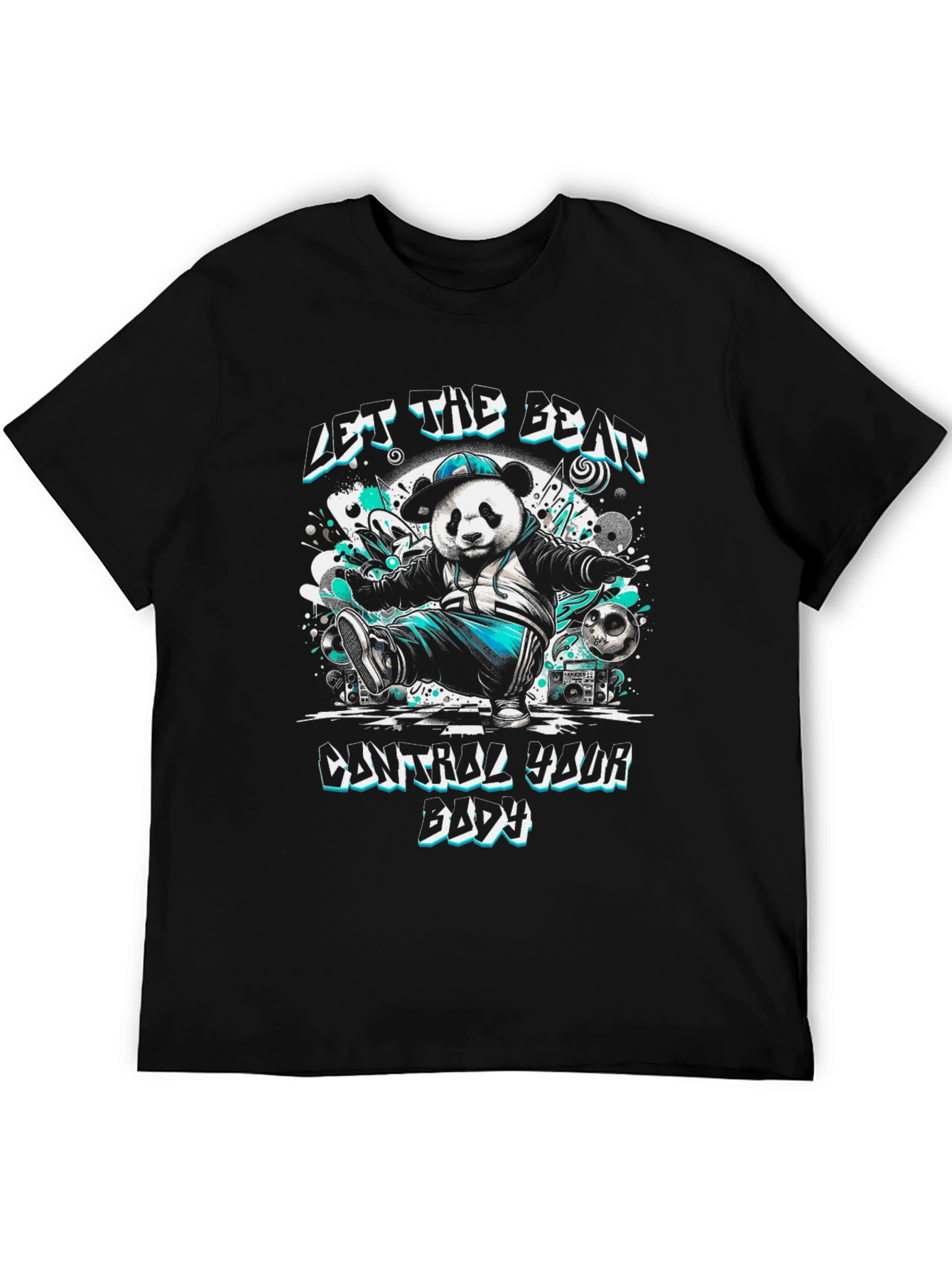 Let The Beat Control Panda Graphic T-Shirt