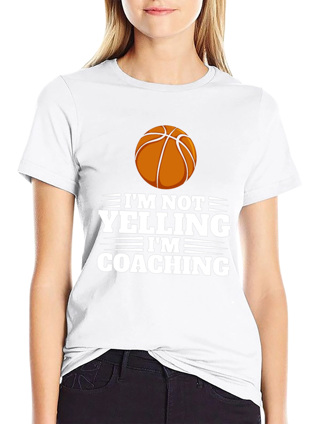 Basketball Coach T-Shirt - Im Not Yelling Im Coaching