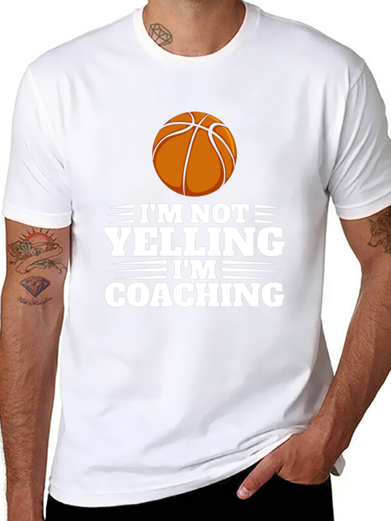 Basketball Coach T-Shirt - Im Not Yelling Im Coaching