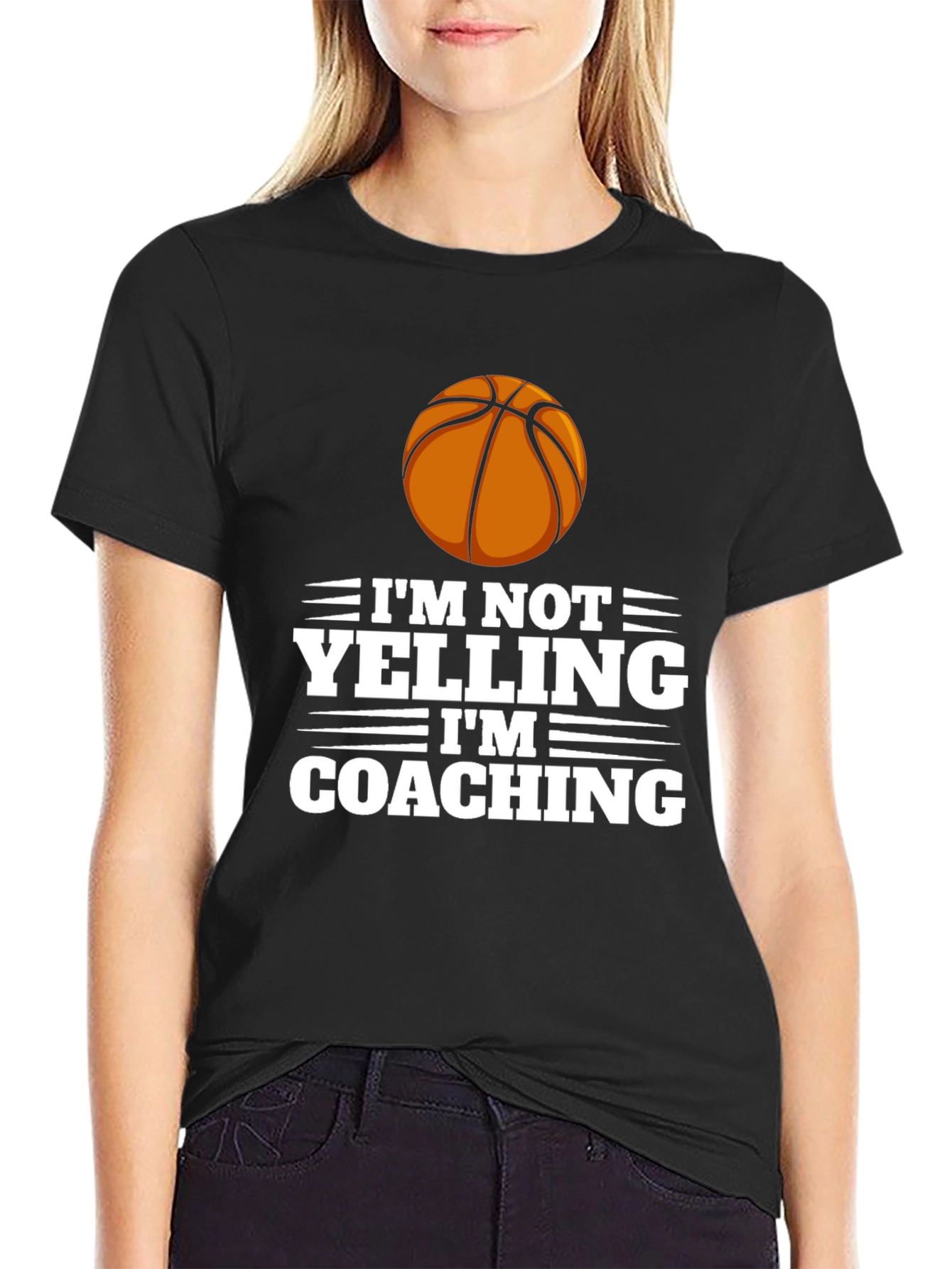 Basketball Coach T-Shirt - Im Not Yelling Im Coaching