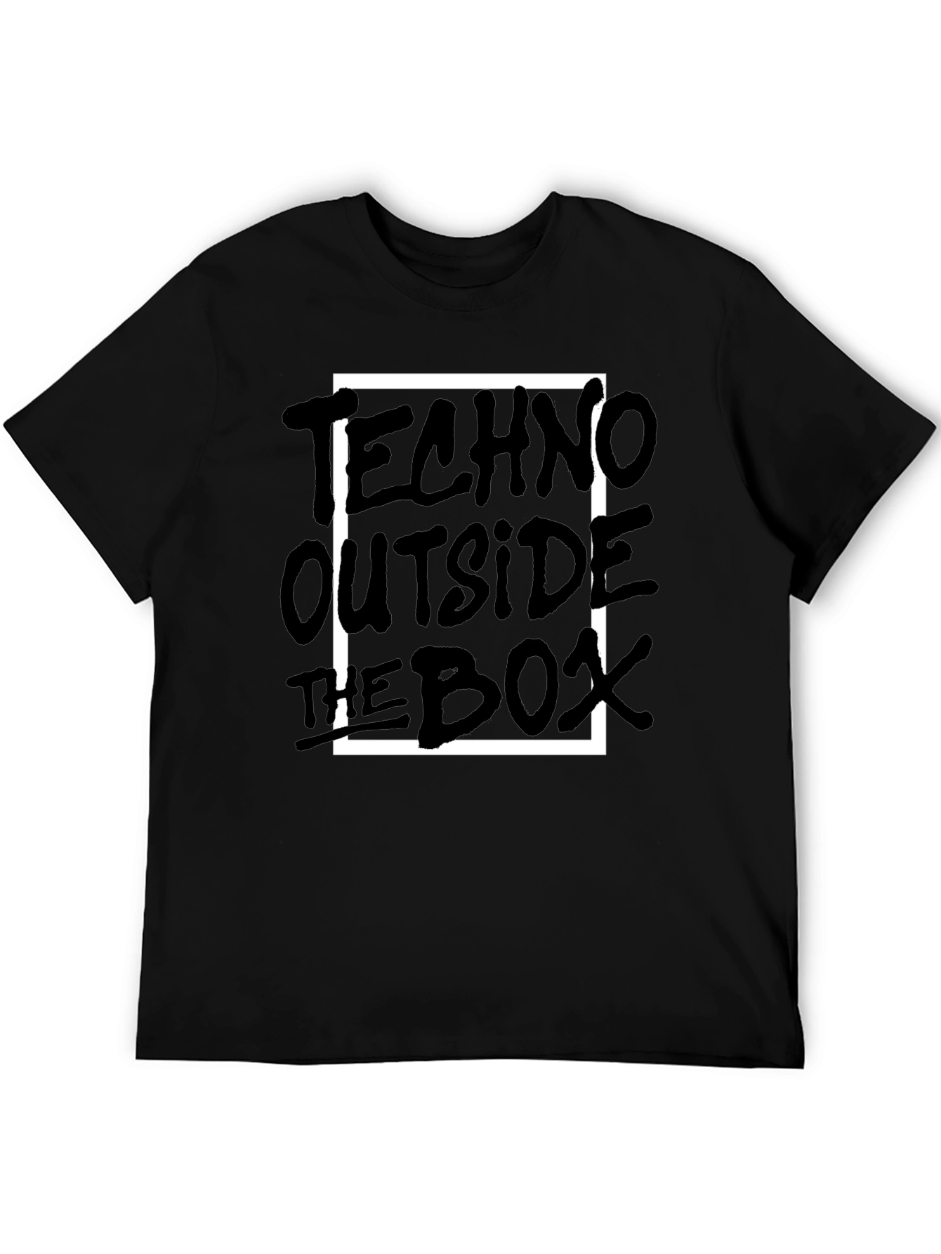 Techno Outside The Box Black Graphic Tee