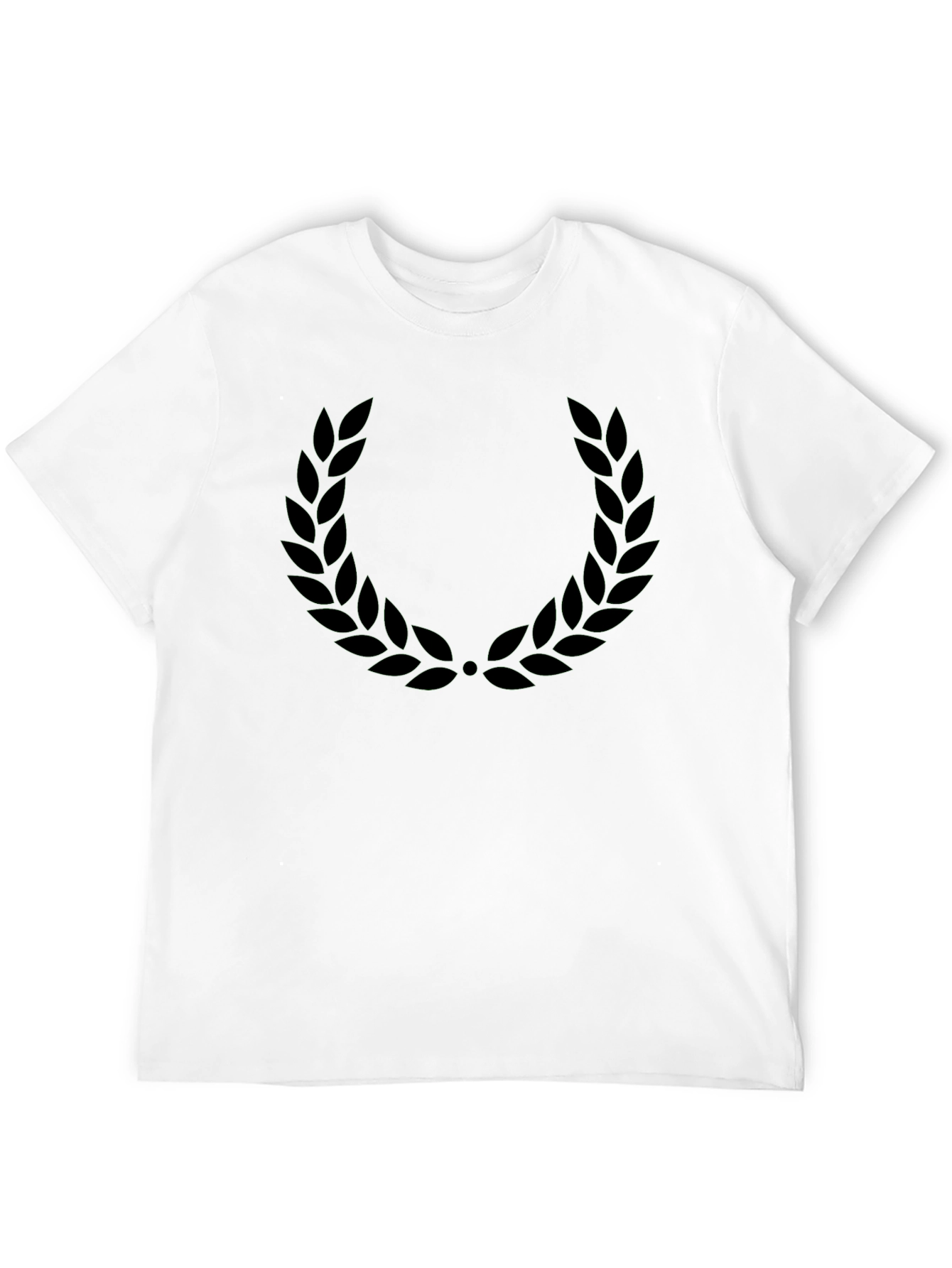 Mens Black T-Shirt with Laurel Wreath Design