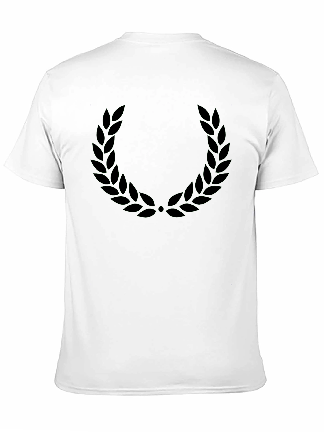 Mens Black T-Shirt with Laurel Wreath Design