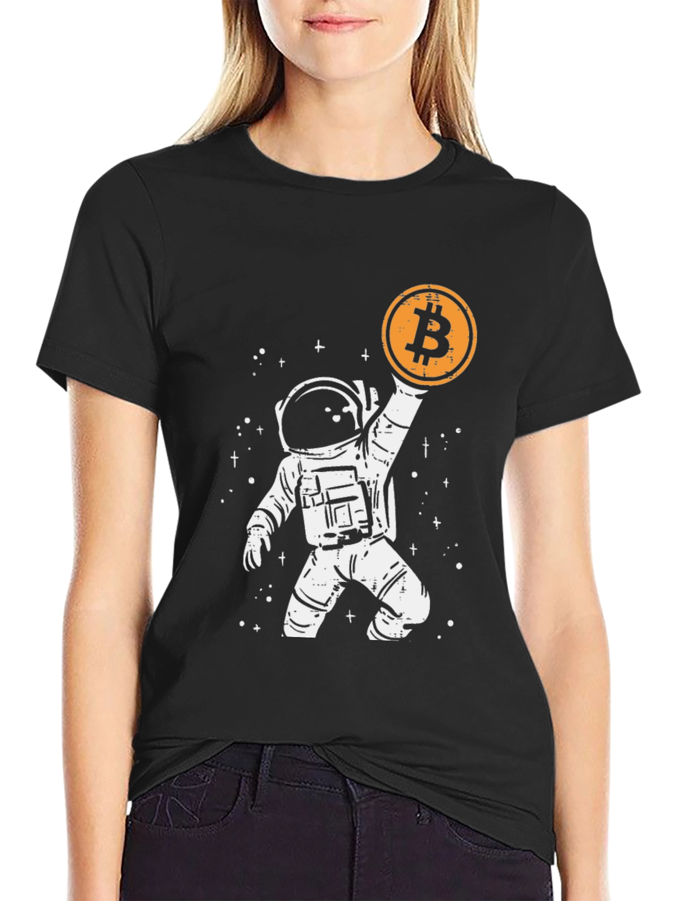Astronaut Bitcoin T-Shirt - Crypto Moon Landing