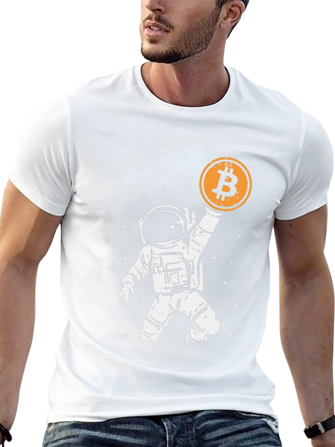 Astronaut Bitcoin T-Shirt - Crypto Moon Landing