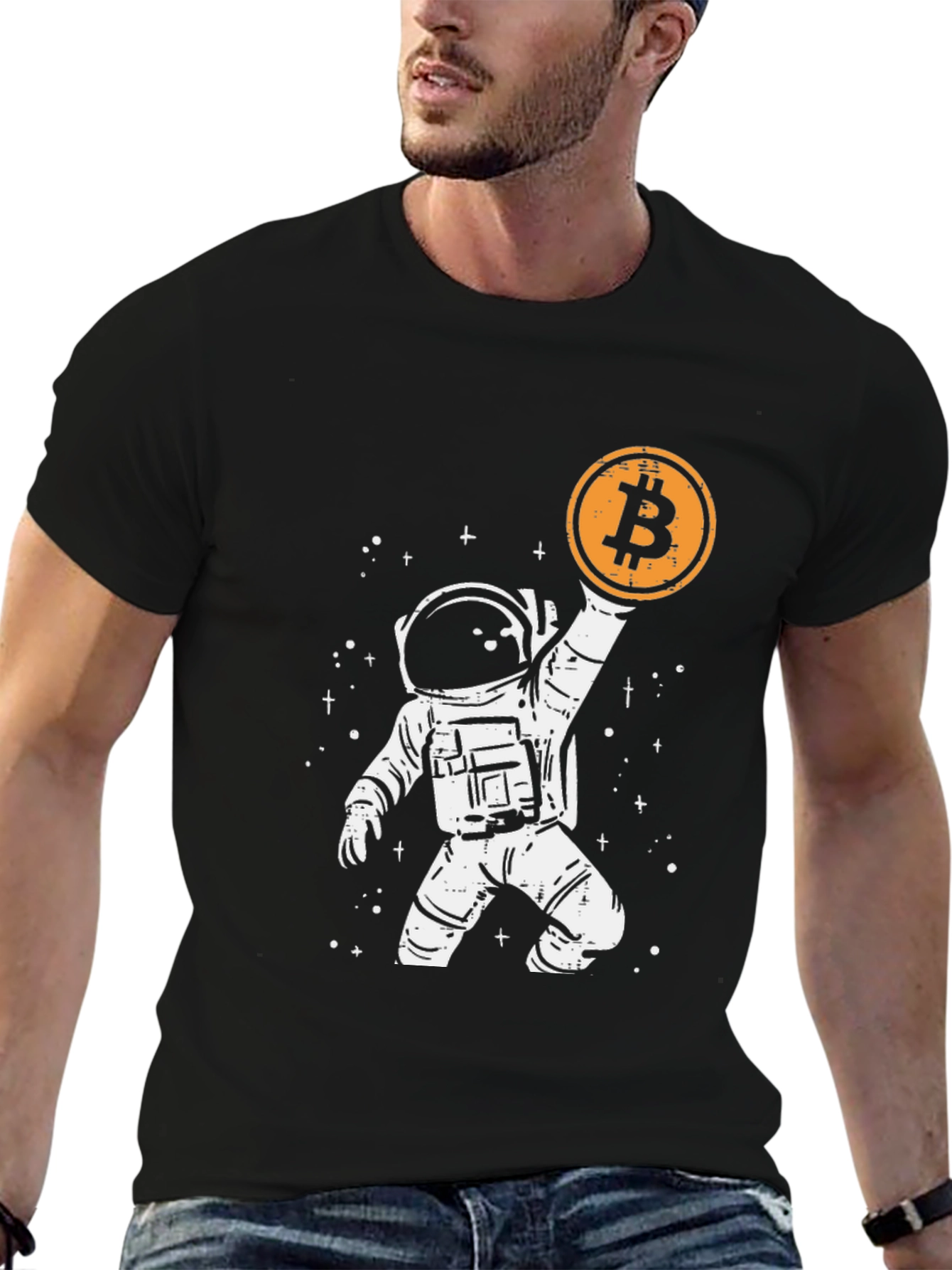 Astronaut Bitcoin T-Shirt - Crypto Moon Landing