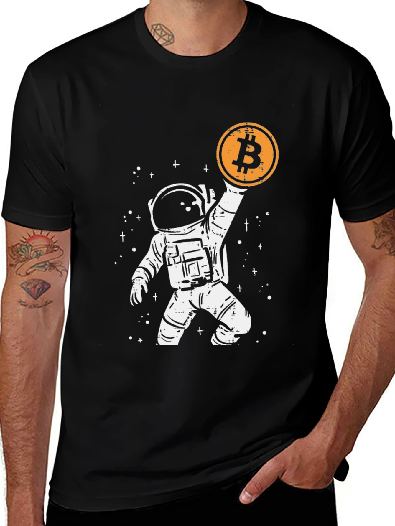 Astronaut Bitcoin T-Shirt - Crypto Moon Landing