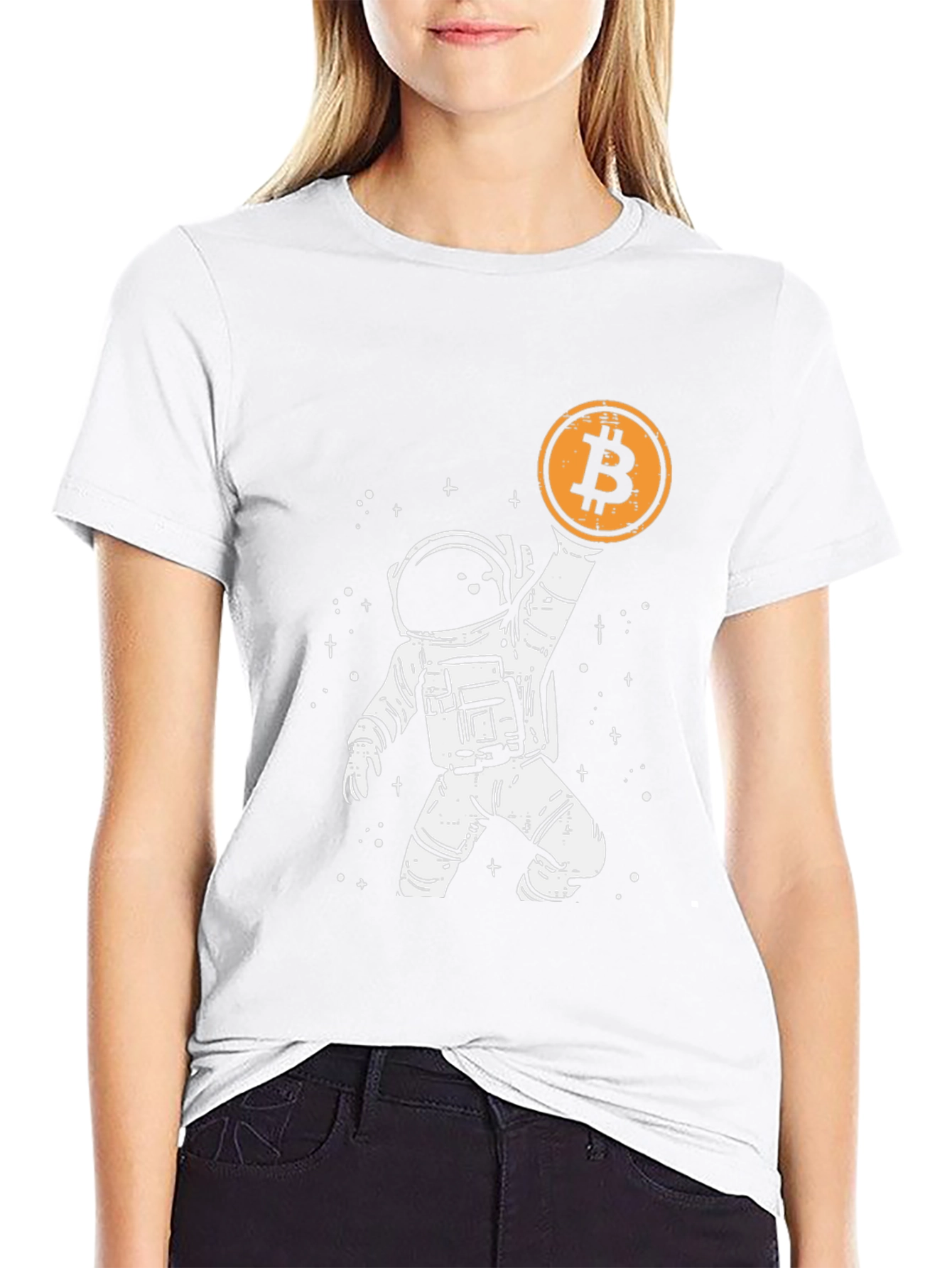 Astronaut Bitcoin T-Shirt - Crypto Moon Landing