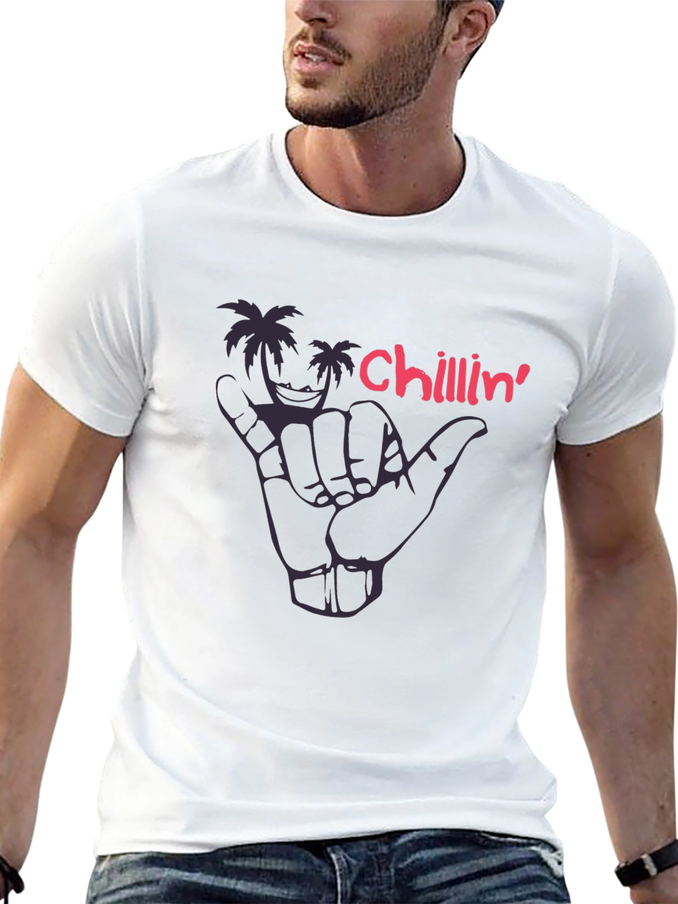 Chillin Palm Tree Graphic Tee - Hang Loose Style