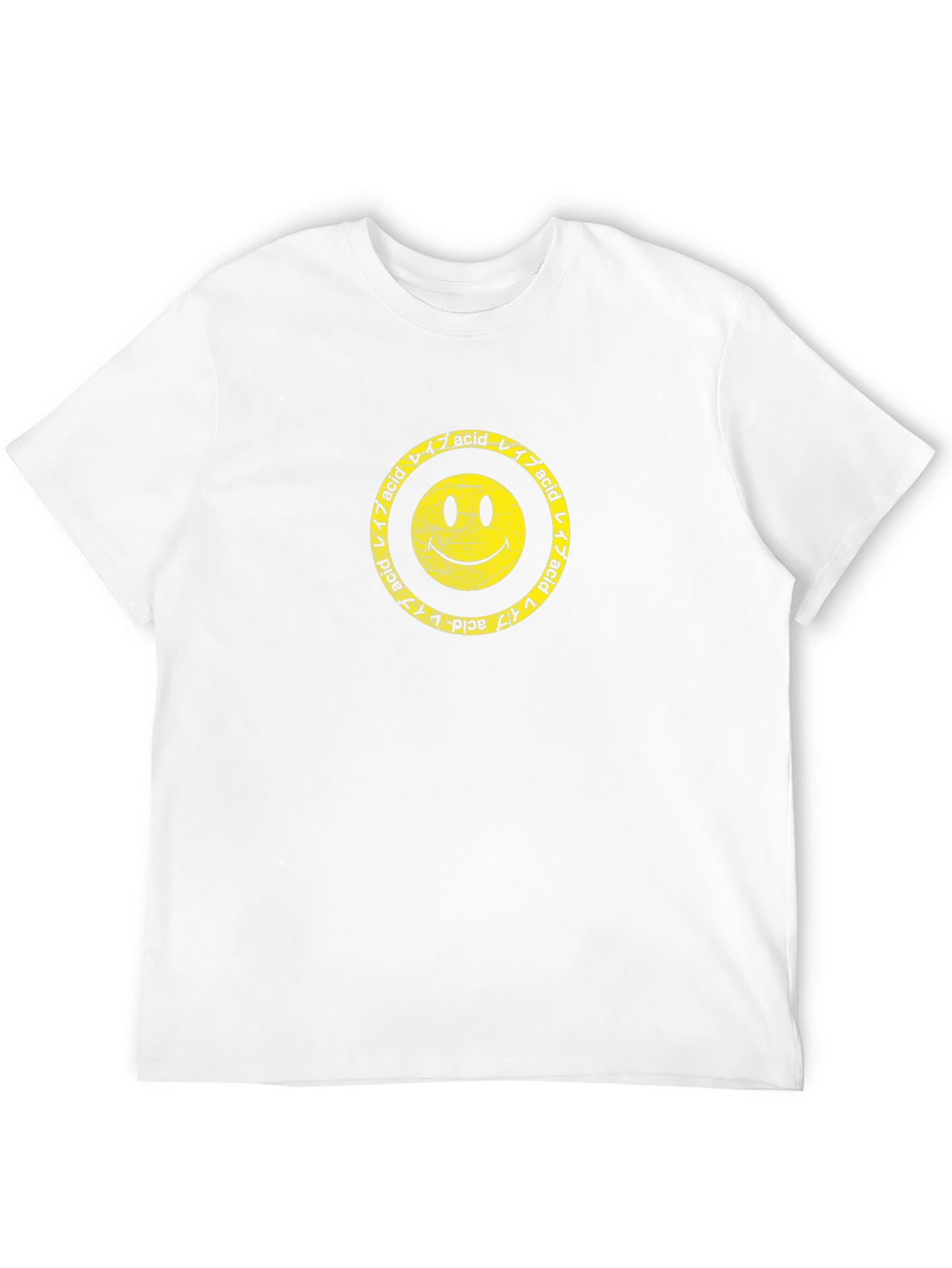 Acid Smiley Face Graphic Tee - Retro Style