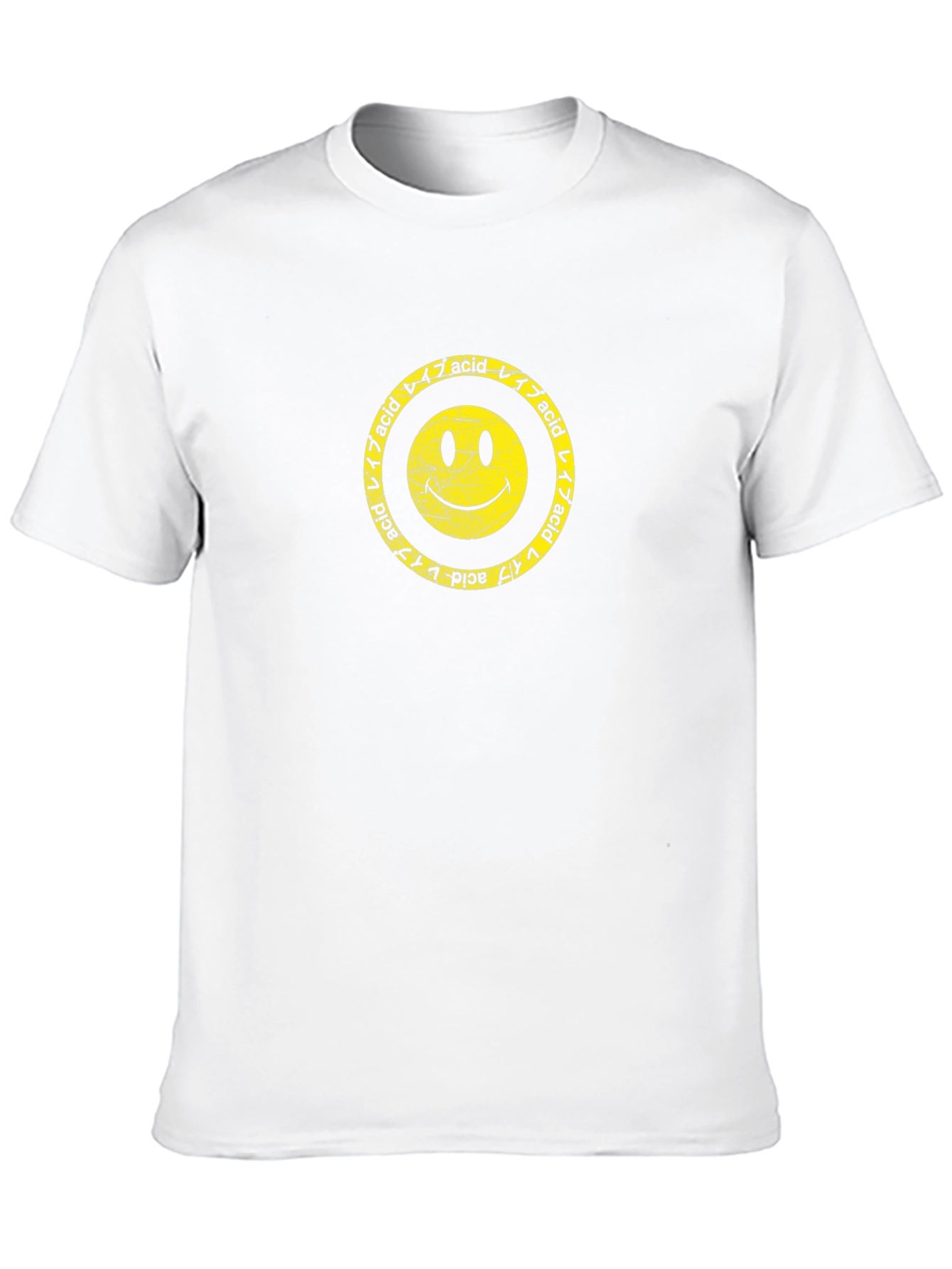 Acid Smiley Face Graphic Tee - Retro Style