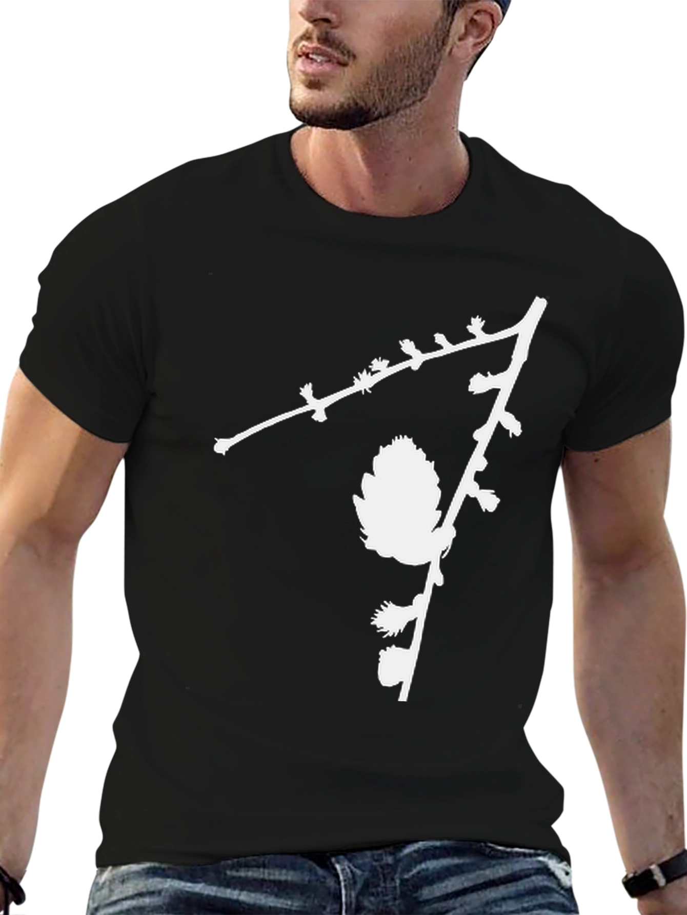 Nature Inspired Black Graphic Tee