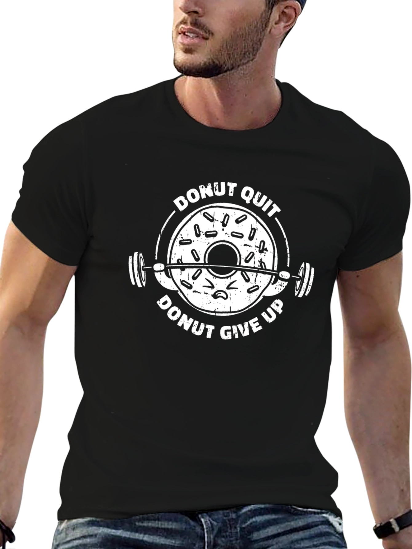 Donut Quit Funny Workout T-Shirt - Fitness Apparel