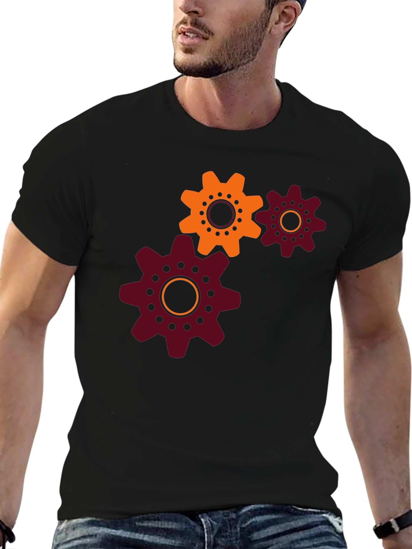 Gear Design Black T-Shirt