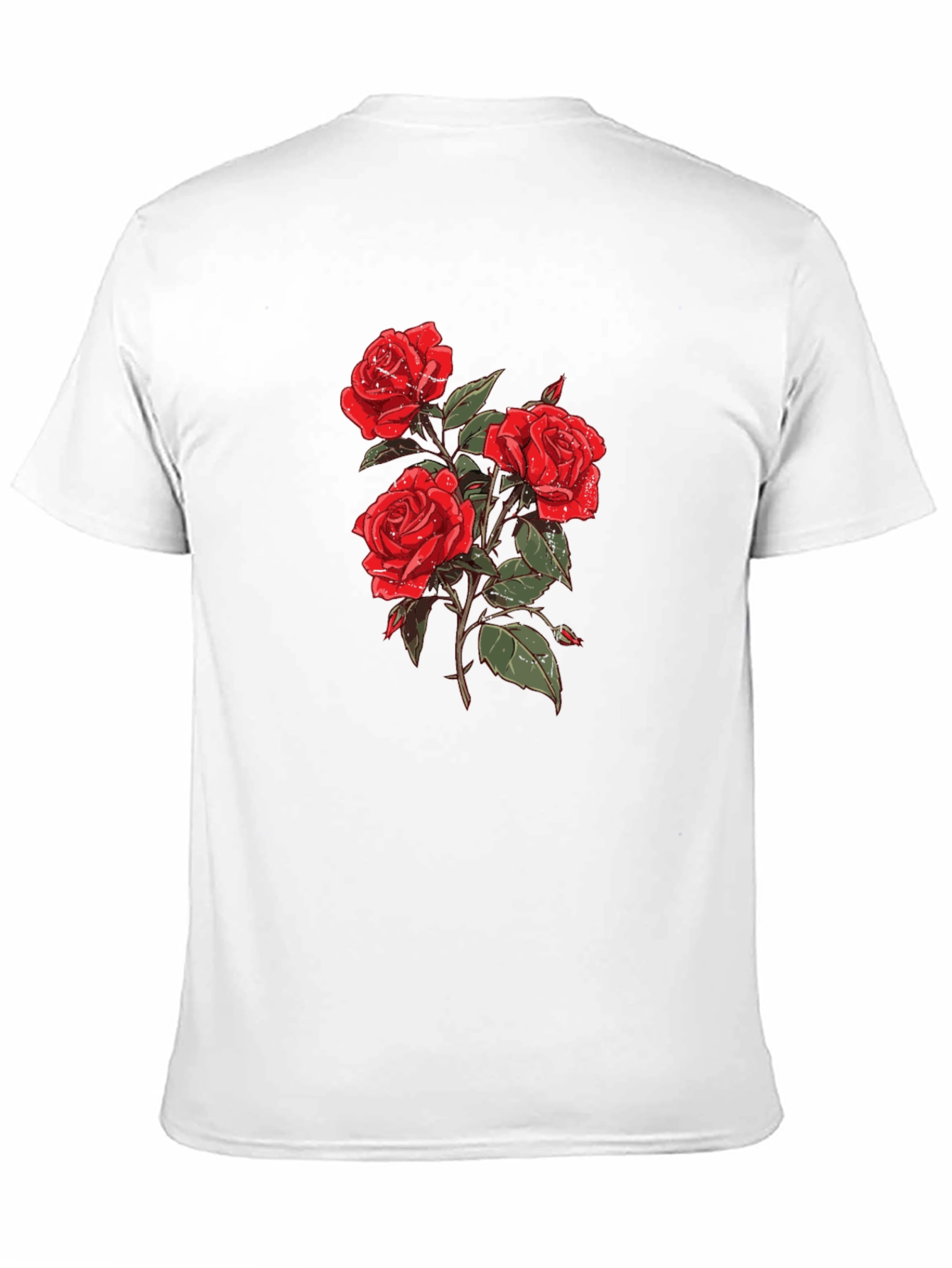 Black T-Shirt with Rose Graphic
