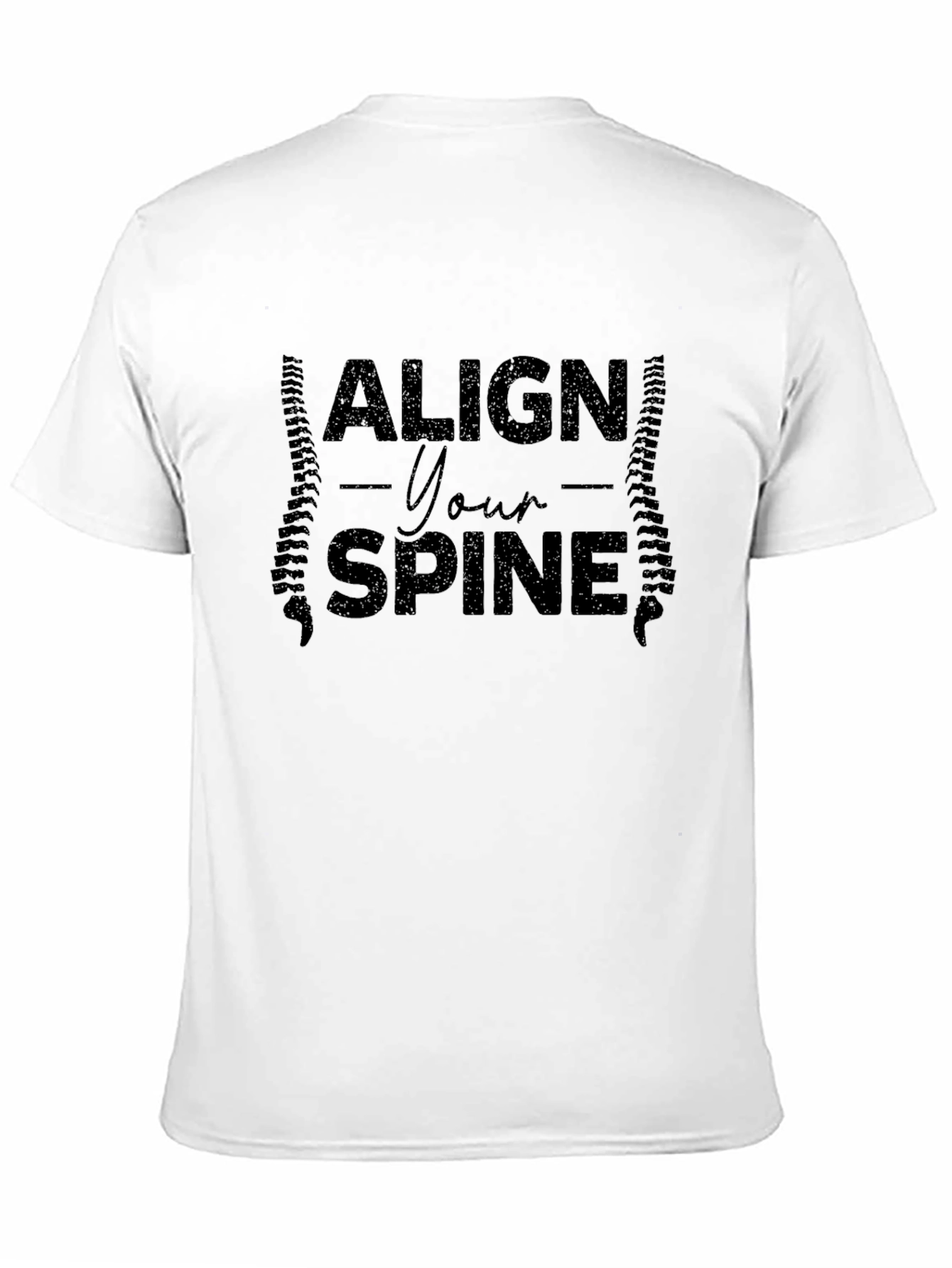 Align Your Spine Black T-Shirt Chiropractic Design