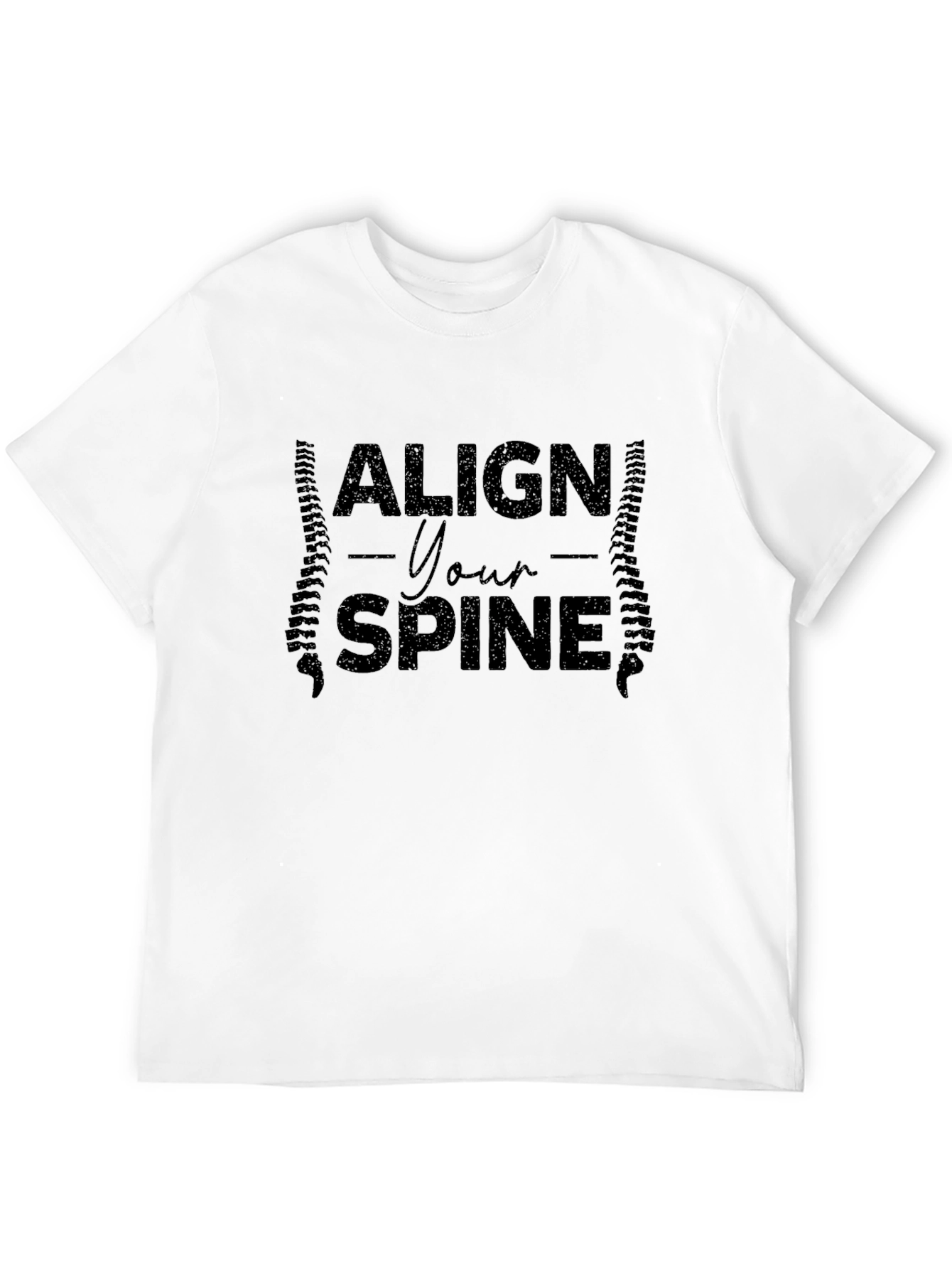 Align Your Spine Black T-Shirt Chiropractic Design