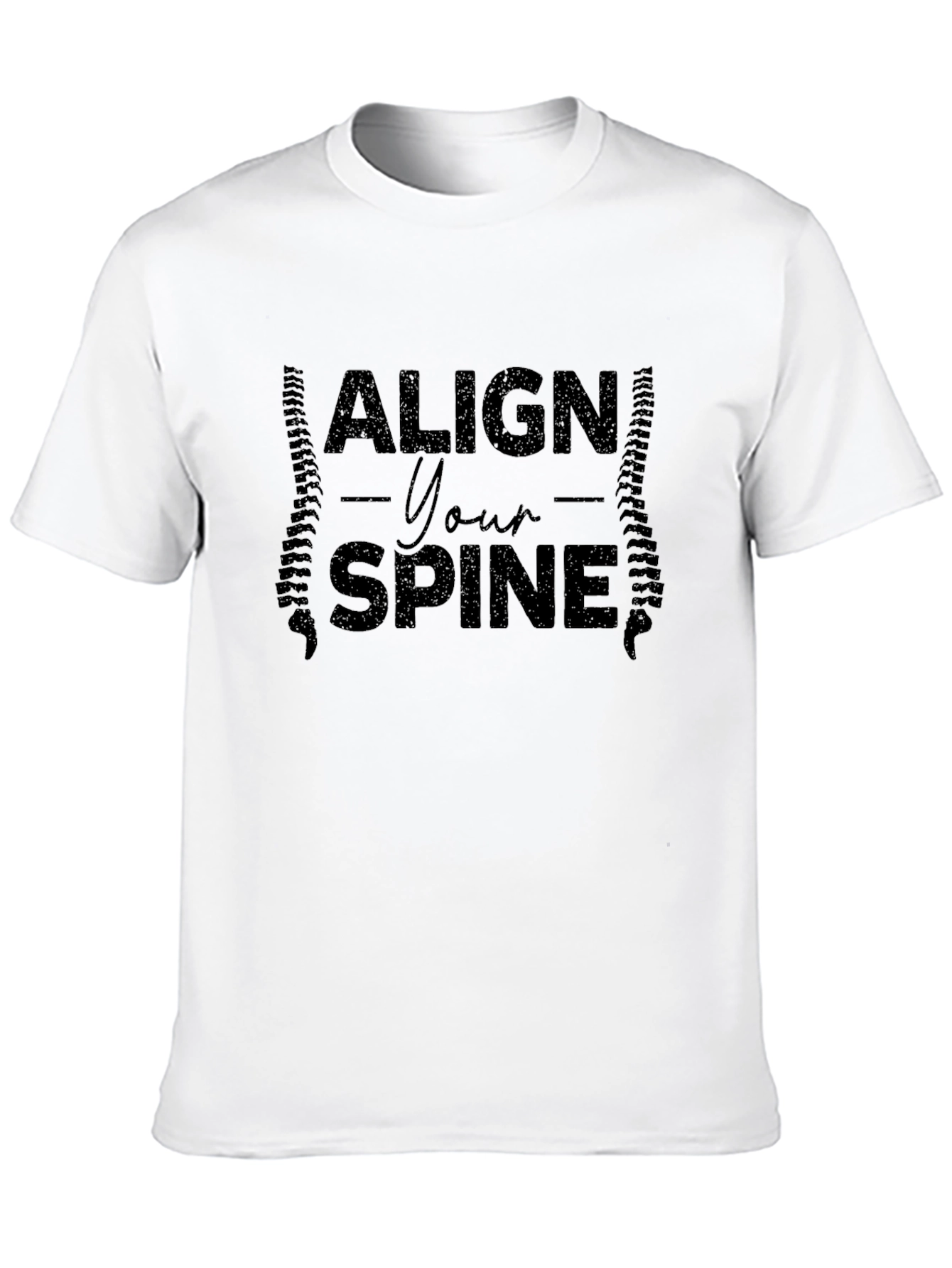Align Your Spine Black T-Shirt Chiropractic Design